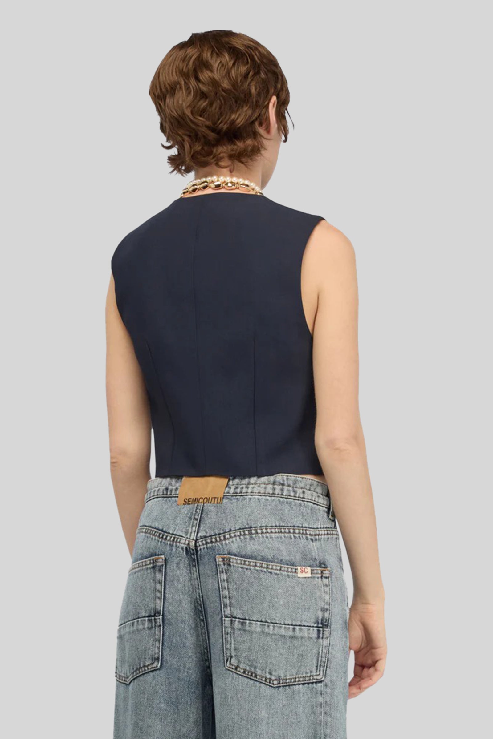 Semicouture Gilet Margarita Blu Donna - 3