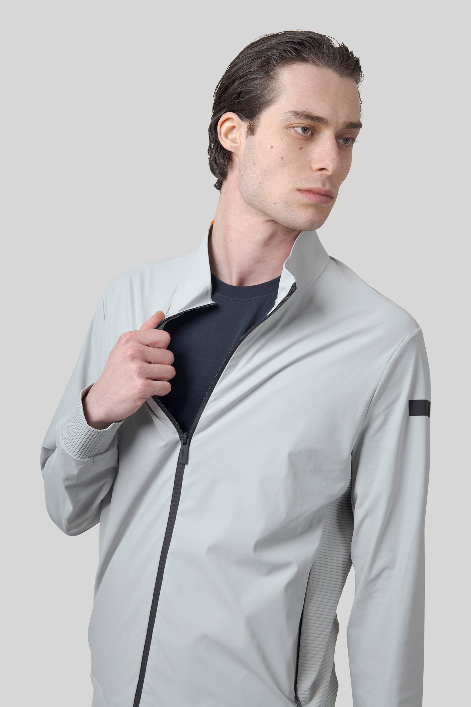 Rrd Felpa Surflex Soft Touch Full Zip Grigio Chiaro Uomo - 3