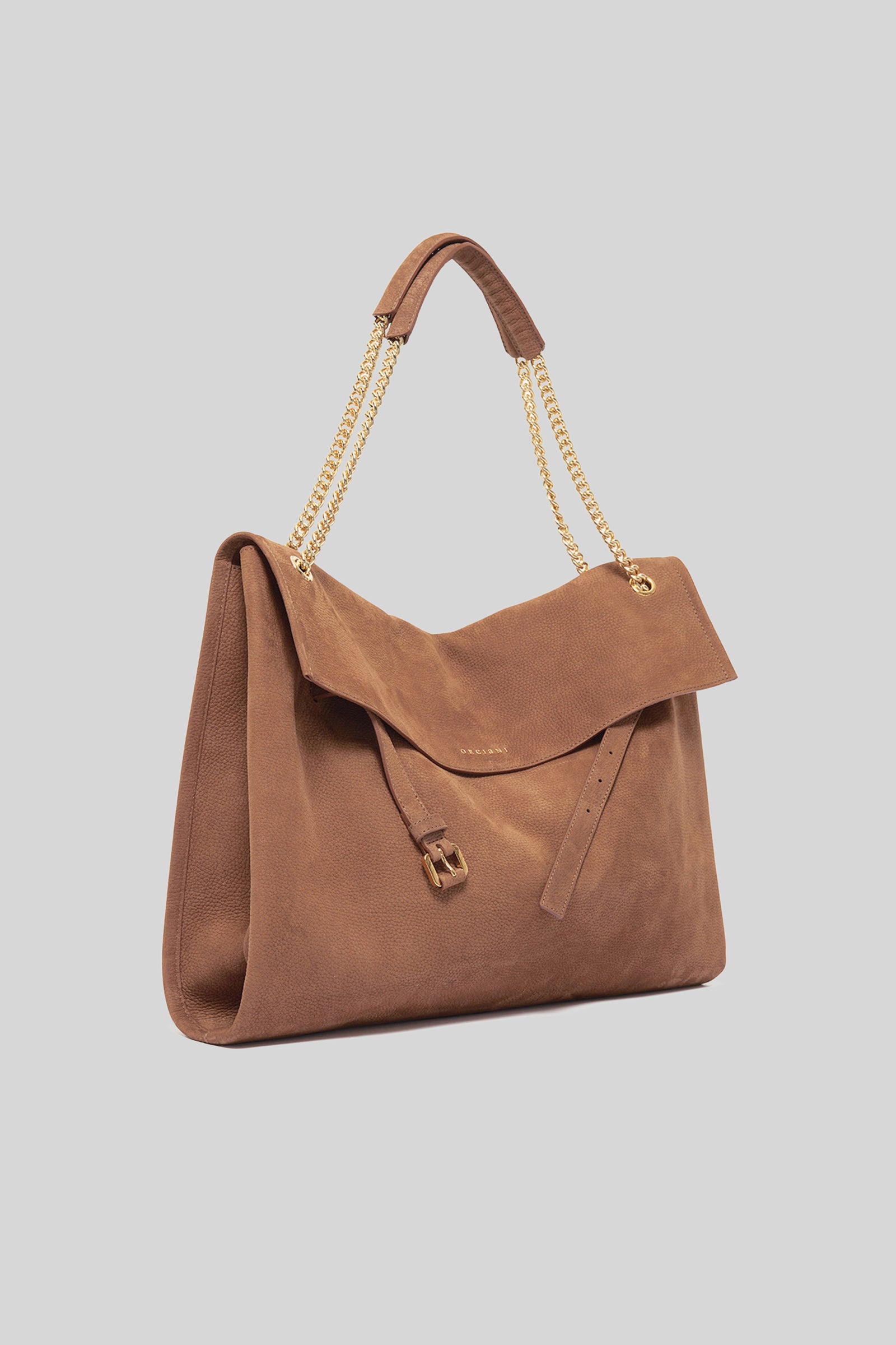 Orciani Borsa Venus Midi In Pelle Nabuk Cuoio Donna - 3