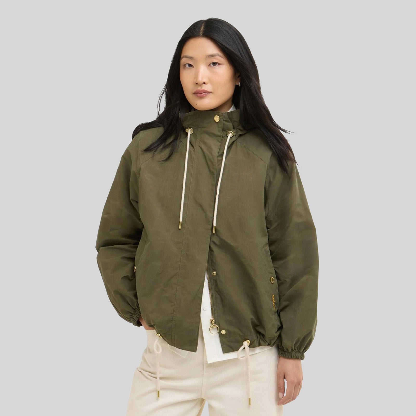 Barbour Giacca Antipioggia Hawkridge Verde Oliva Donna - 6