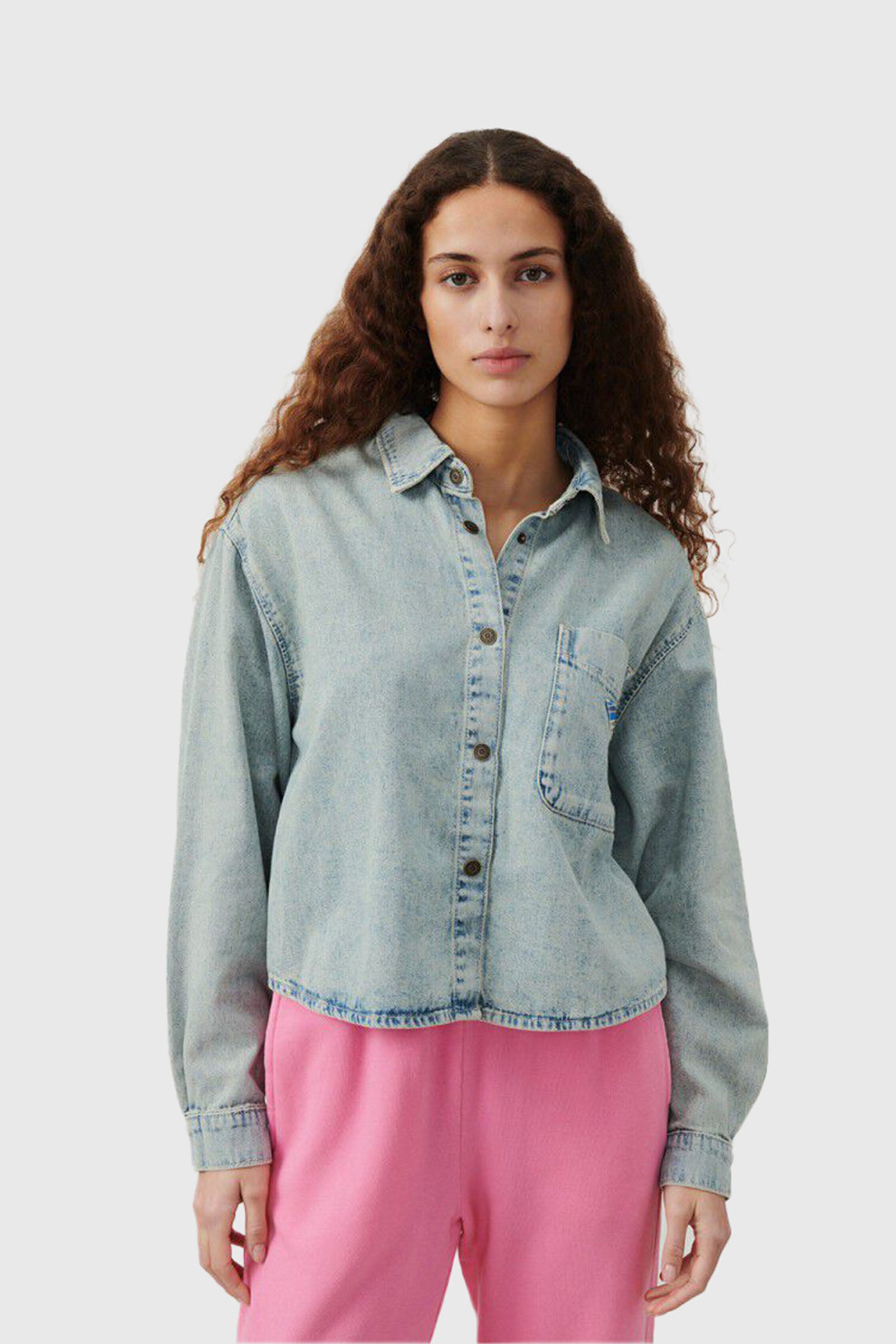 American Vintage Camicia Besobay Blu Chiaro Donna - 1