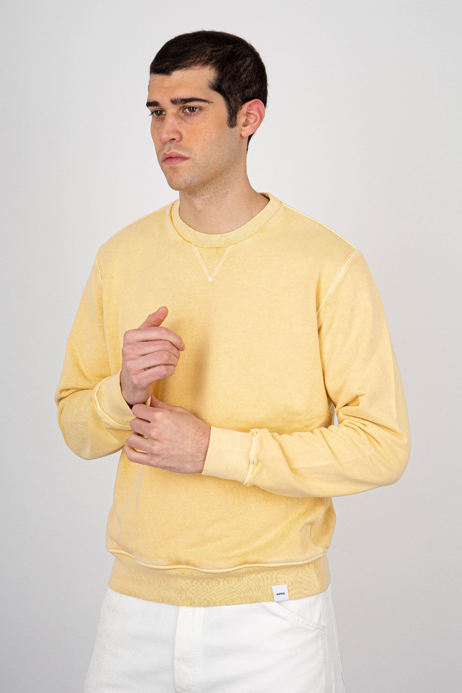 Aspesi Cotton Jersey Sweatshirt Cream - 3