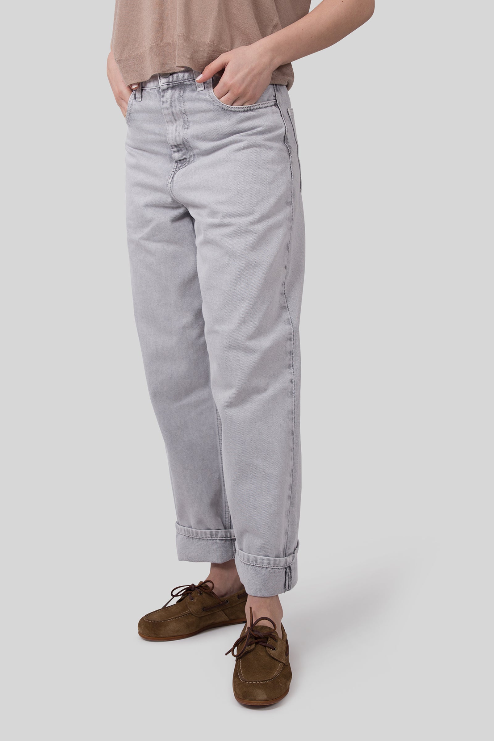 Carhartt Wip W' Brandon Pant Grigio Chiaro Donna - 1