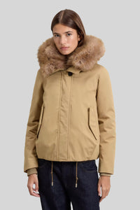 Best Cotton Con Faux Fur Short Parka woolrich