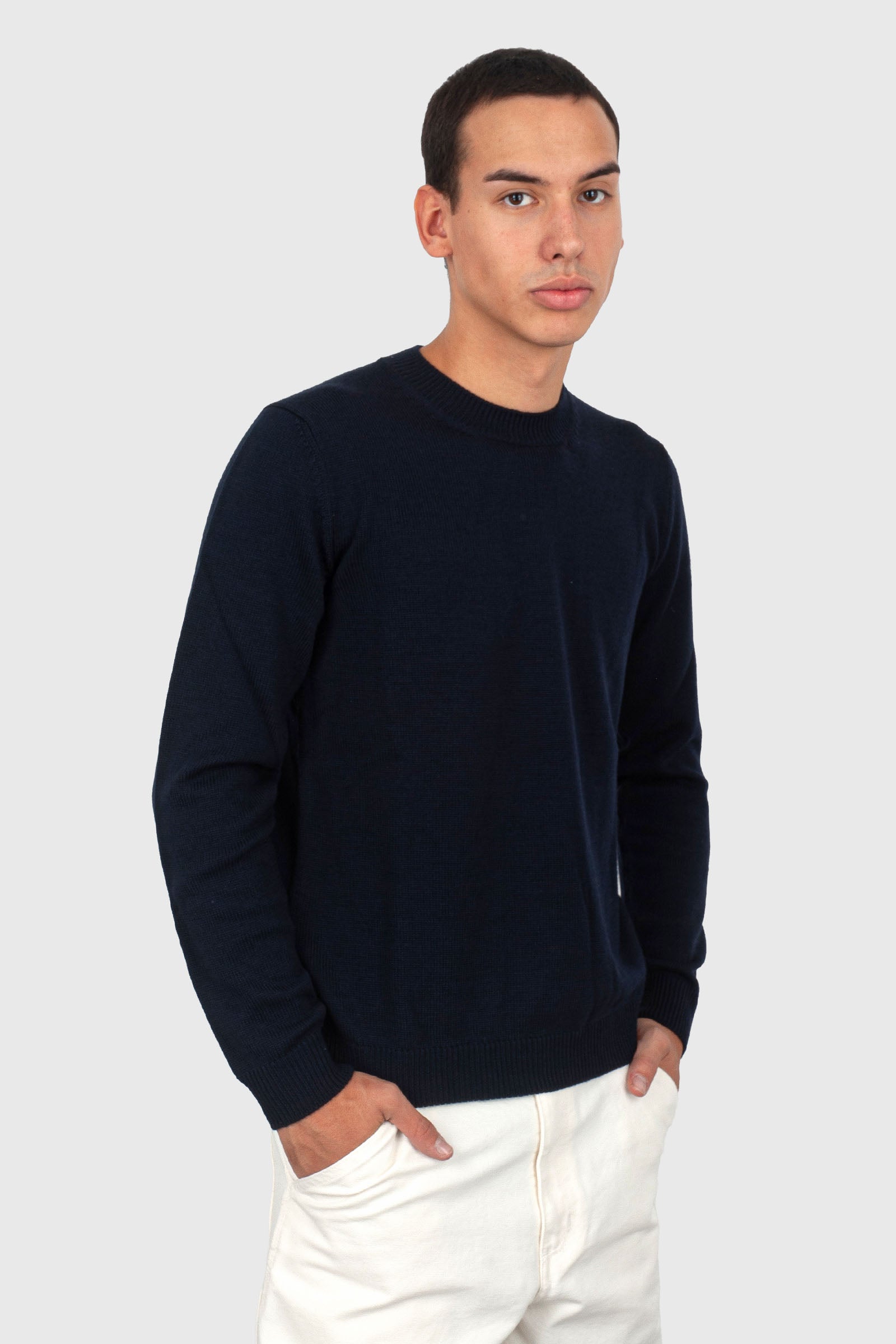 Roberto Collina Maglia Girocollo Blu Navy Uomo - 5