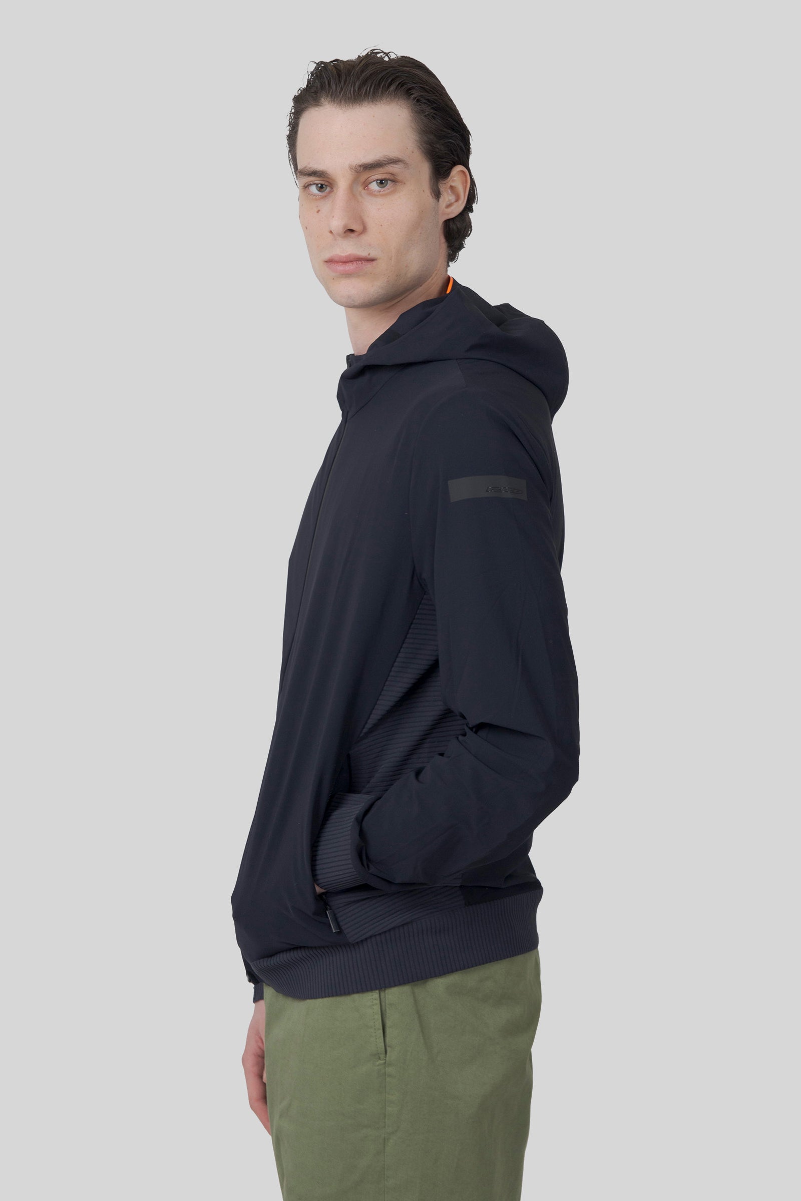 Rrd Felpa Surflex Soft Touch Hood Zip Blu Uomo - 3