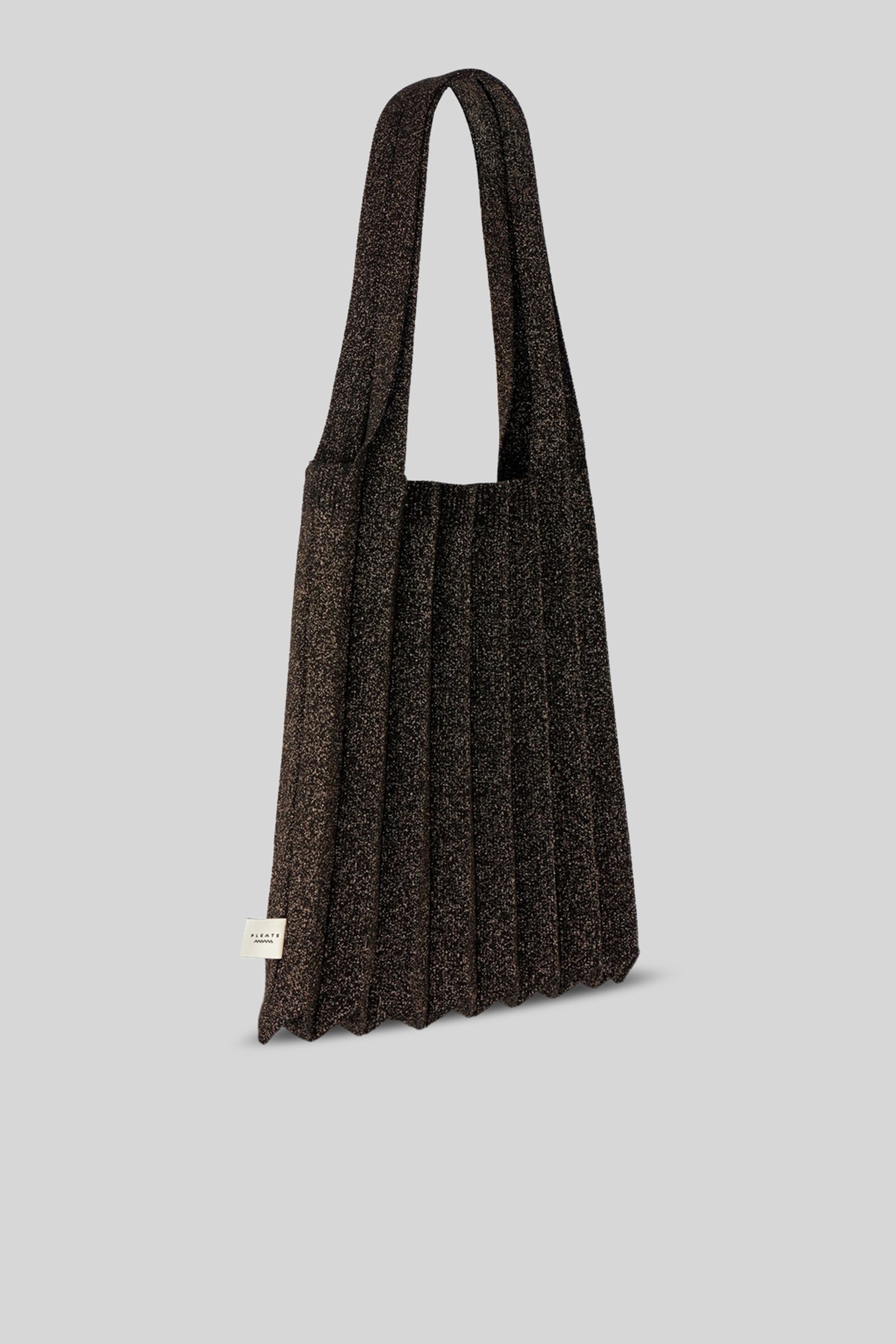 Pleatsmama New Shoulder Bag Glitter Nero/marrone Donna - 3