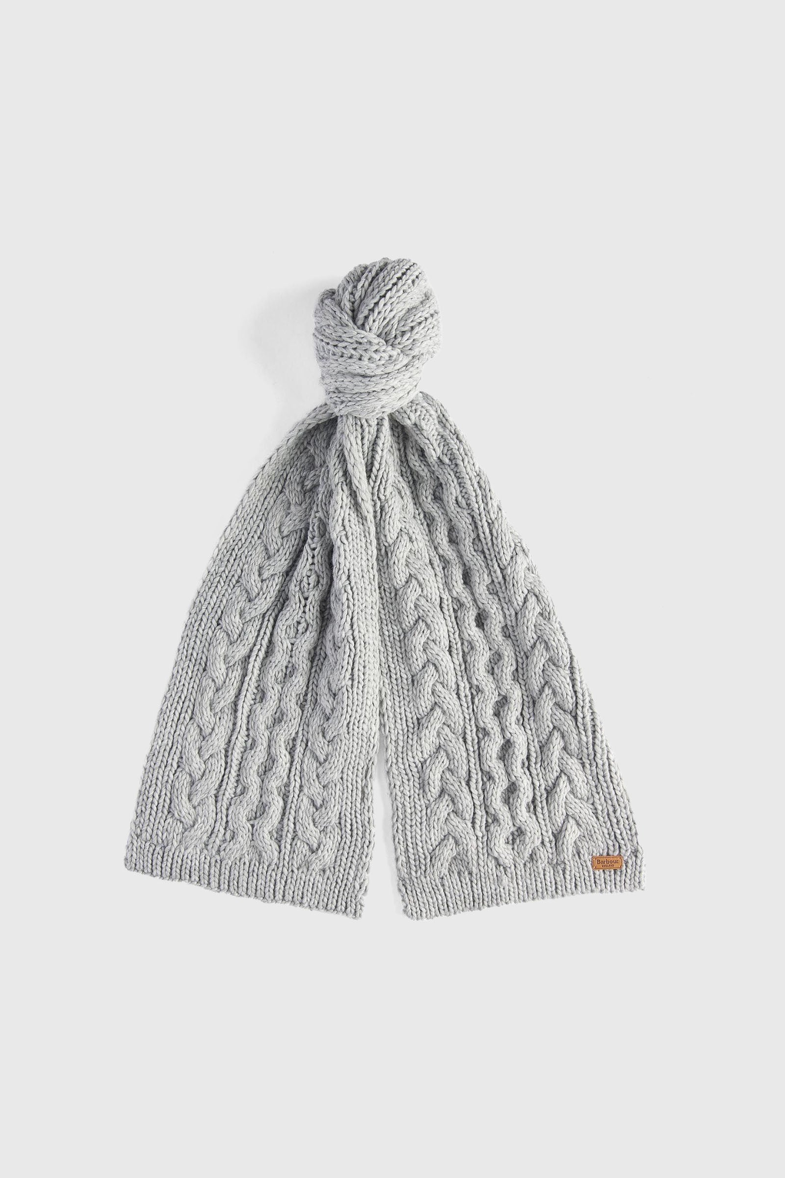 Barbour Set Beanie E Sciarpa Penshaw Grigio Chiaro Donna - 5