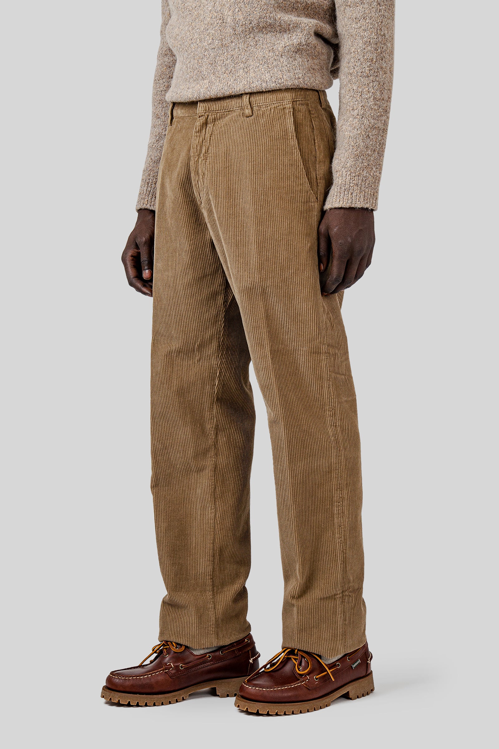 Fortela Pantalone In Velluto Maine Marrone Uomo - 5