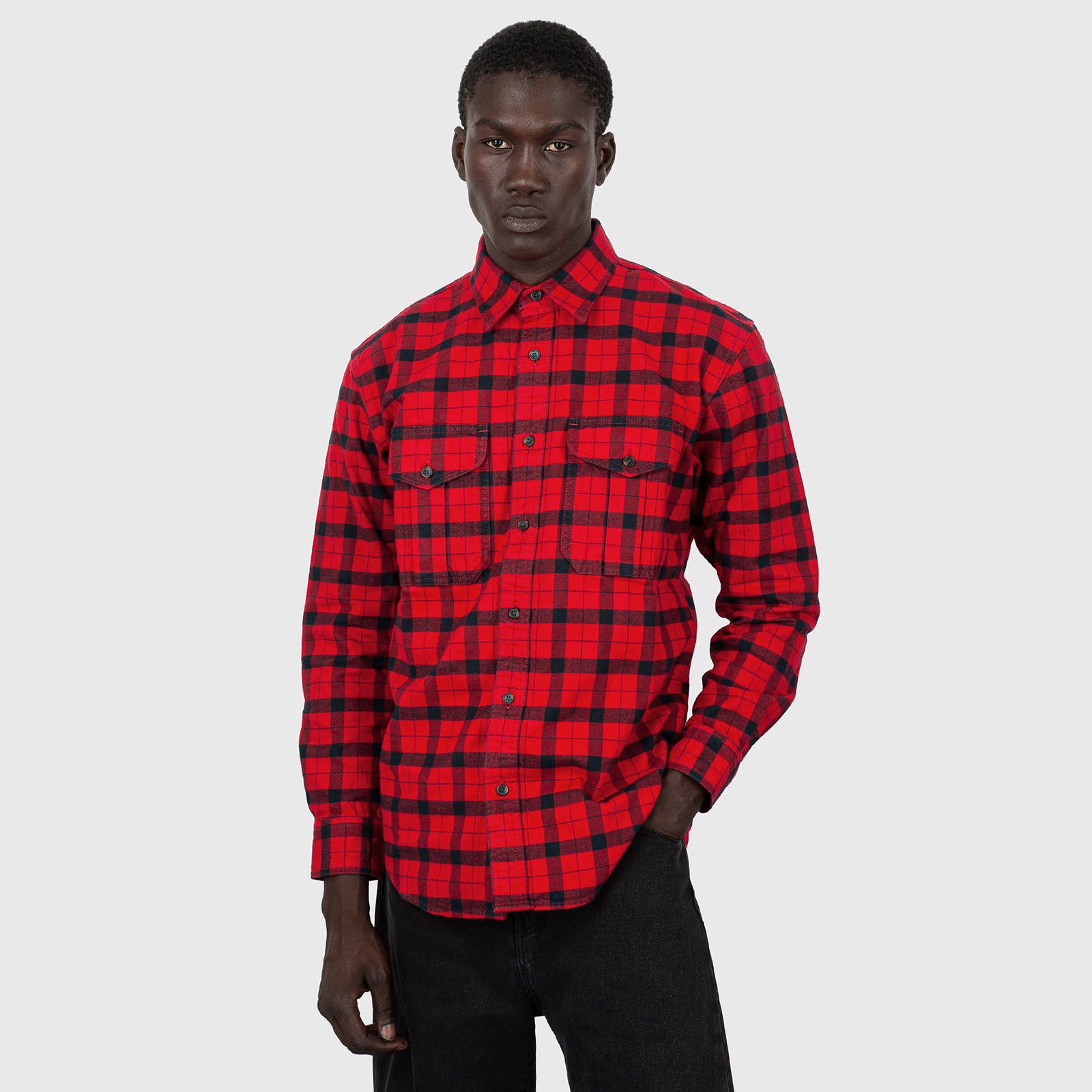 Filson Camicia Alaskan Guide Nero/rosso Uomo - 8