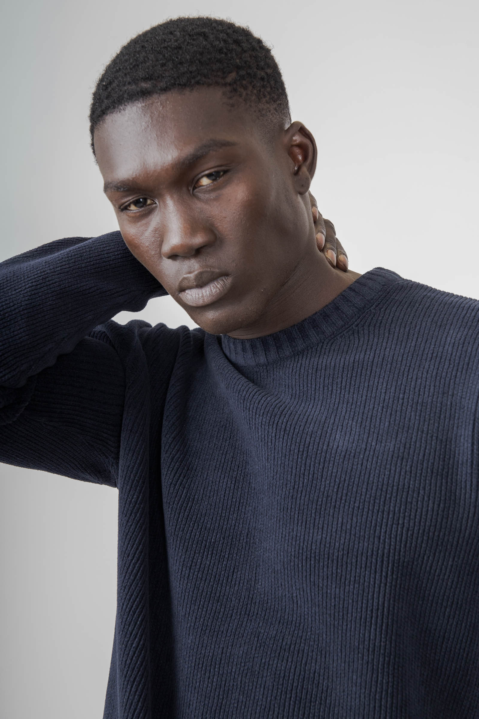 C.p. Company Maglia Chenille Cotton Crewneck Blu Scuro Uomo - 3