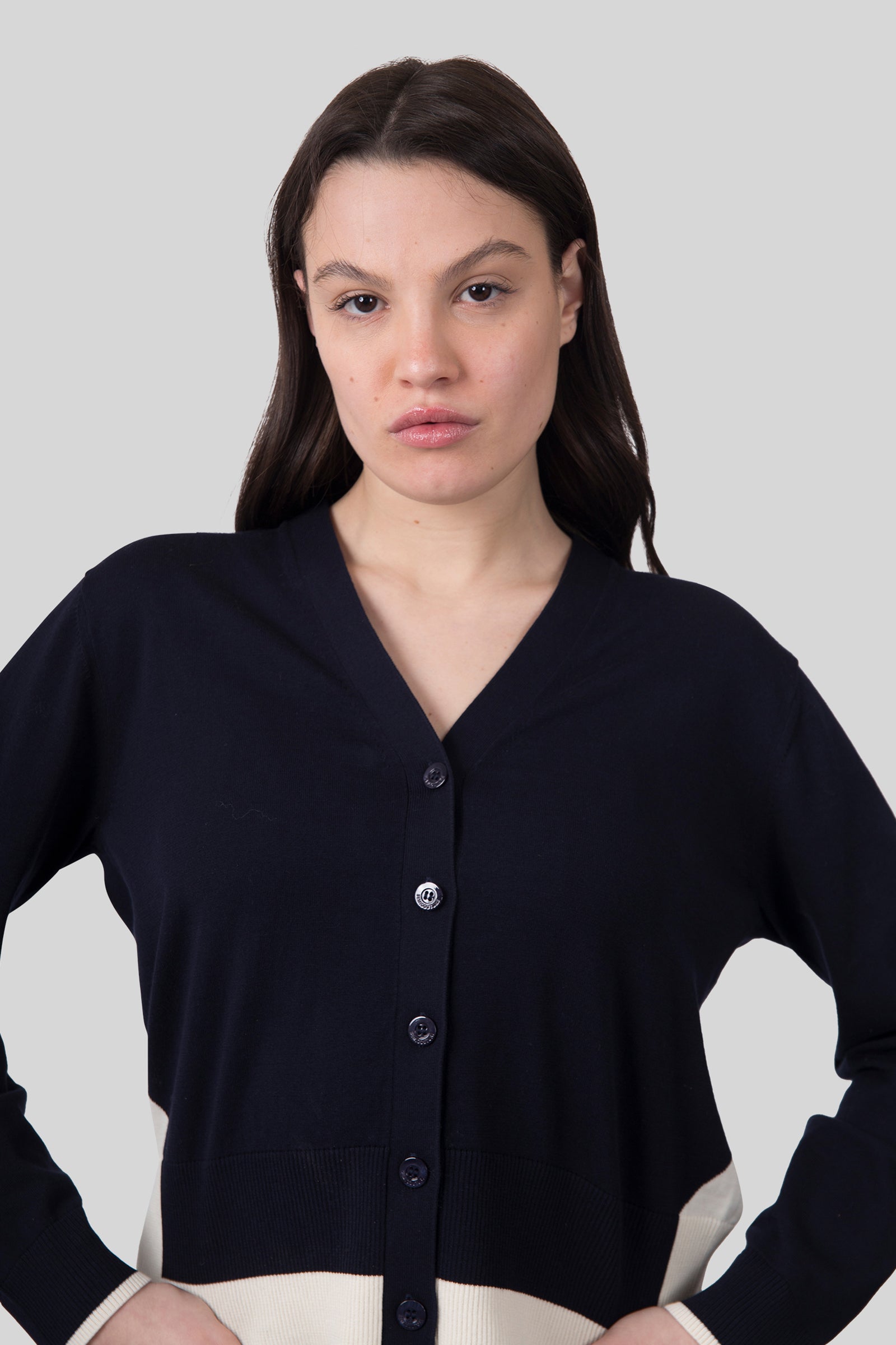 Semicouture Cardigan Amanda Beige/blu Donna - 4