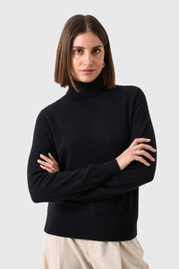 Absolut Cashmere Maglia Dolcevita Themys Nero Donna absolut cashmere