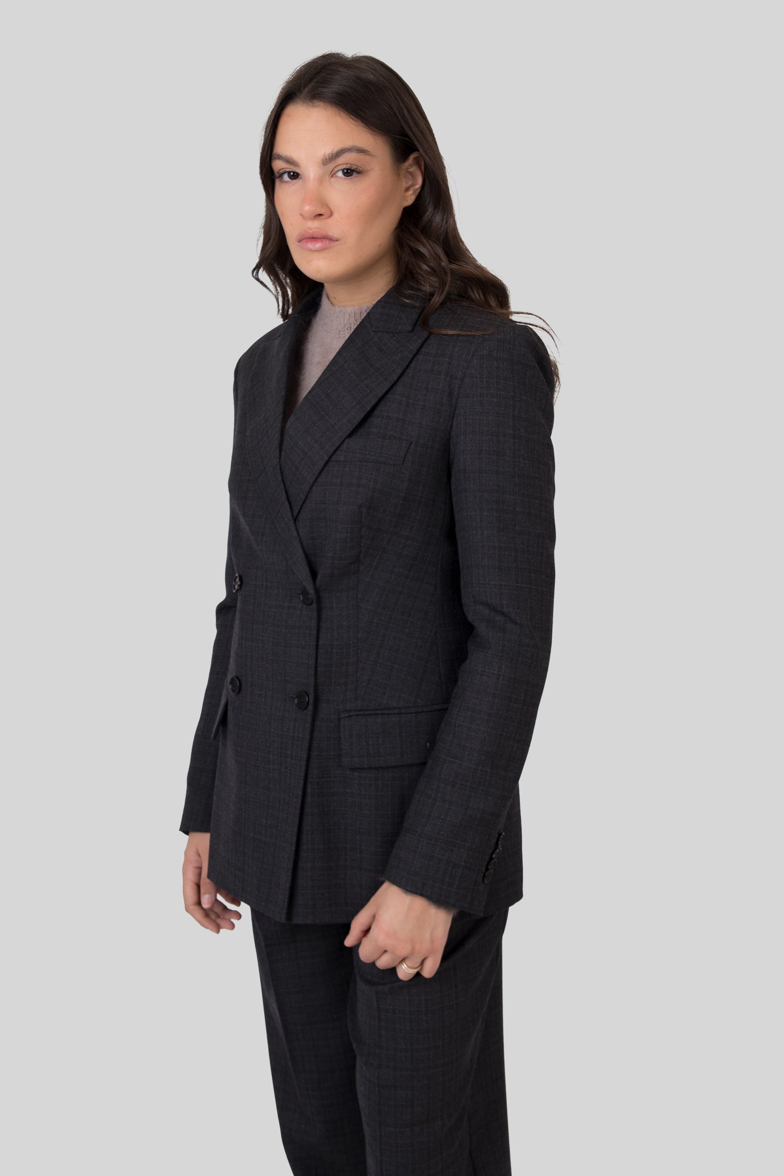 Grifoni Giacca Doppio Petto Antracite Donna - 6