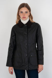 Barbour Giubbotto Beadnell Wax Sage Verde Scuro Donna barbour