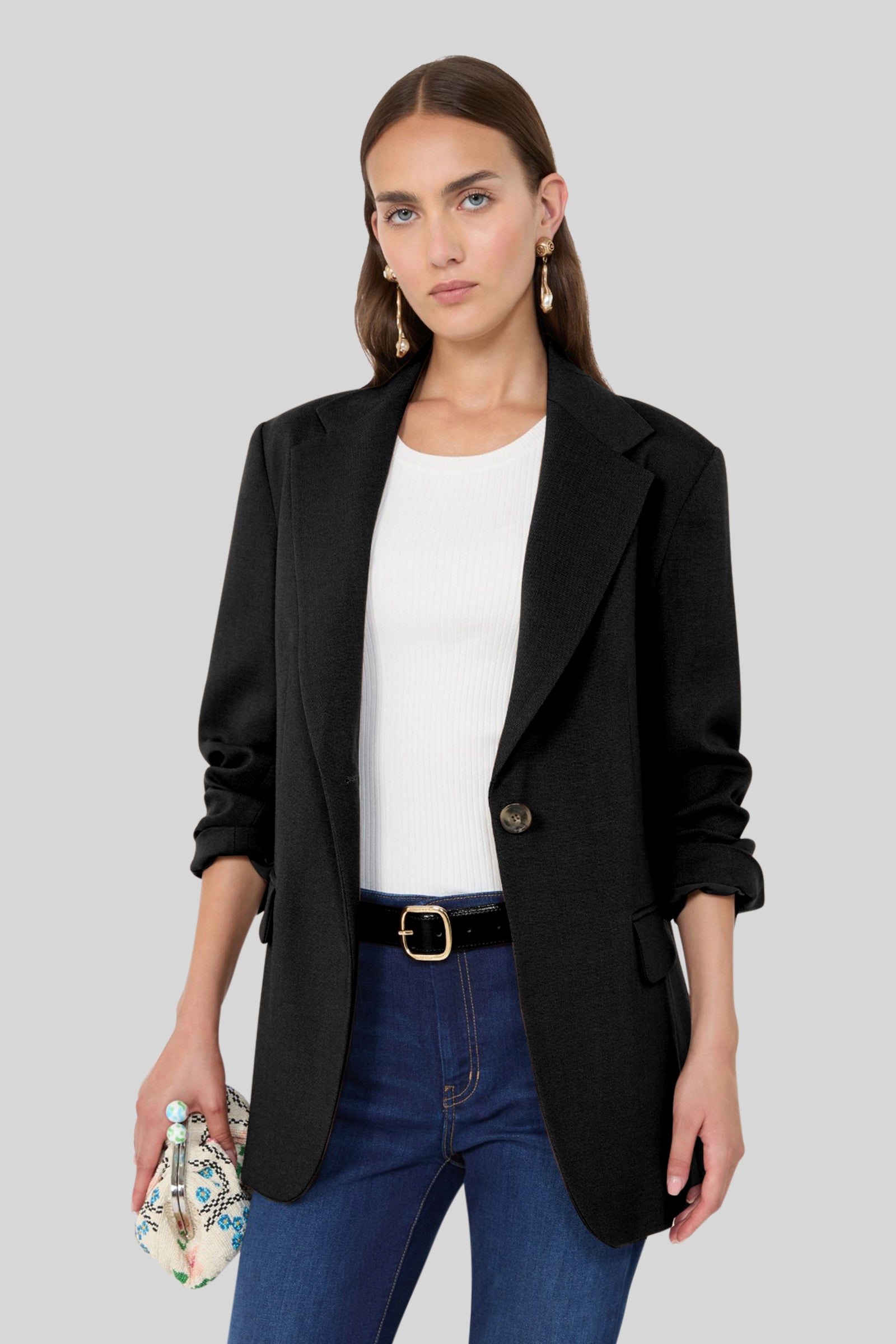 Asta Single-breasted Blazer In Wool Canvas - 3