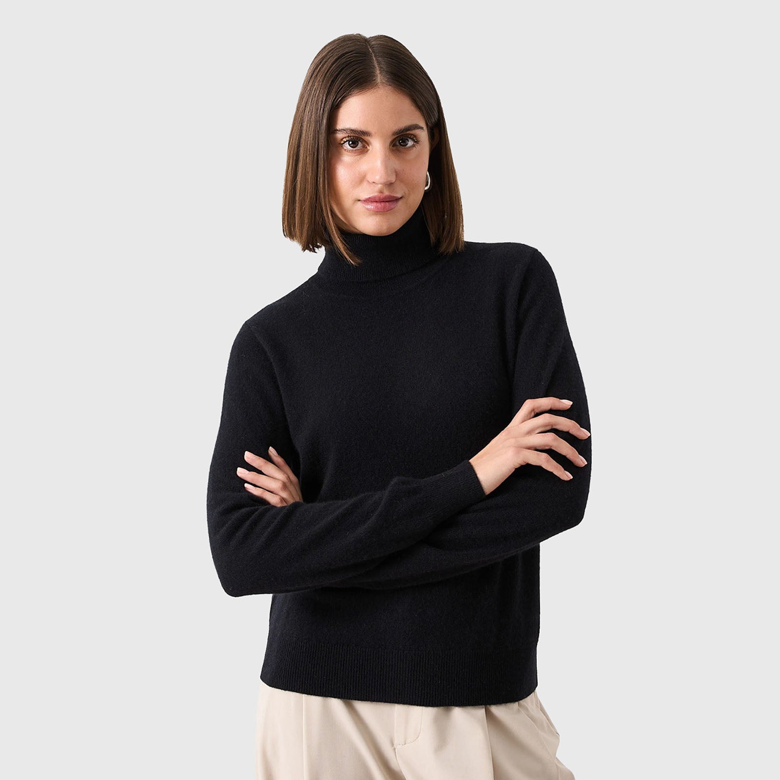 Absolut Cashmere Maglia Dolcevita Themys Nero Donna - 6