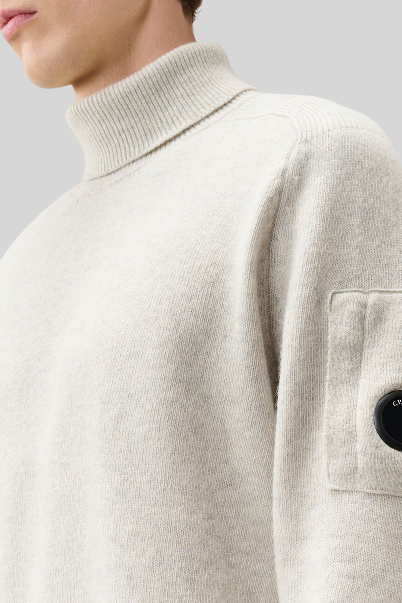 C.p. Company Maglia Lambswool Grs Turtleneck Bianco Off Uomo - 2