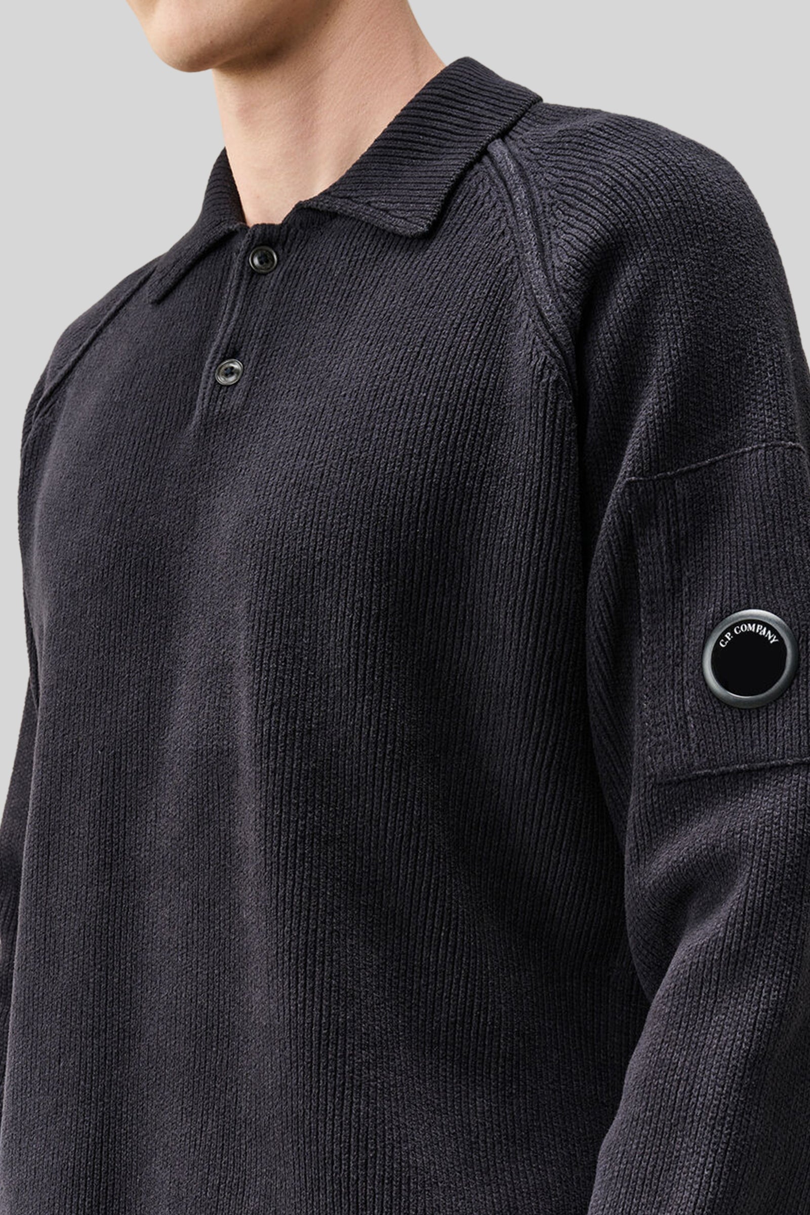 Chenille Cotton Lens Polo Sweater - 4