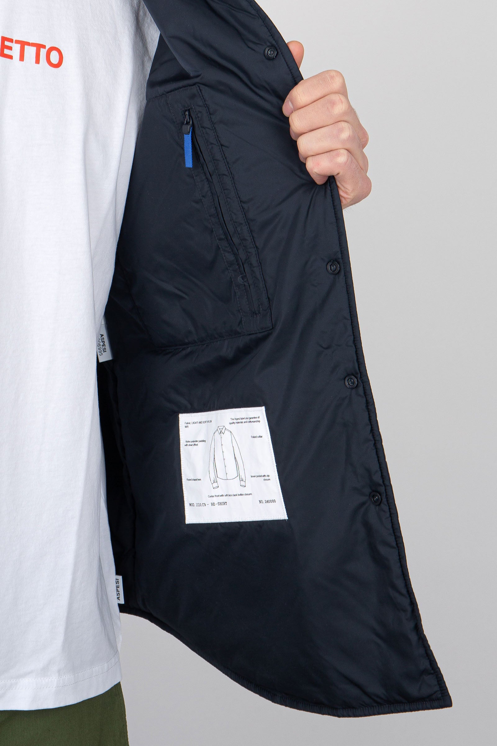 Aspesi Camicia Nylon Re-shirt Blu Uomo - 5
