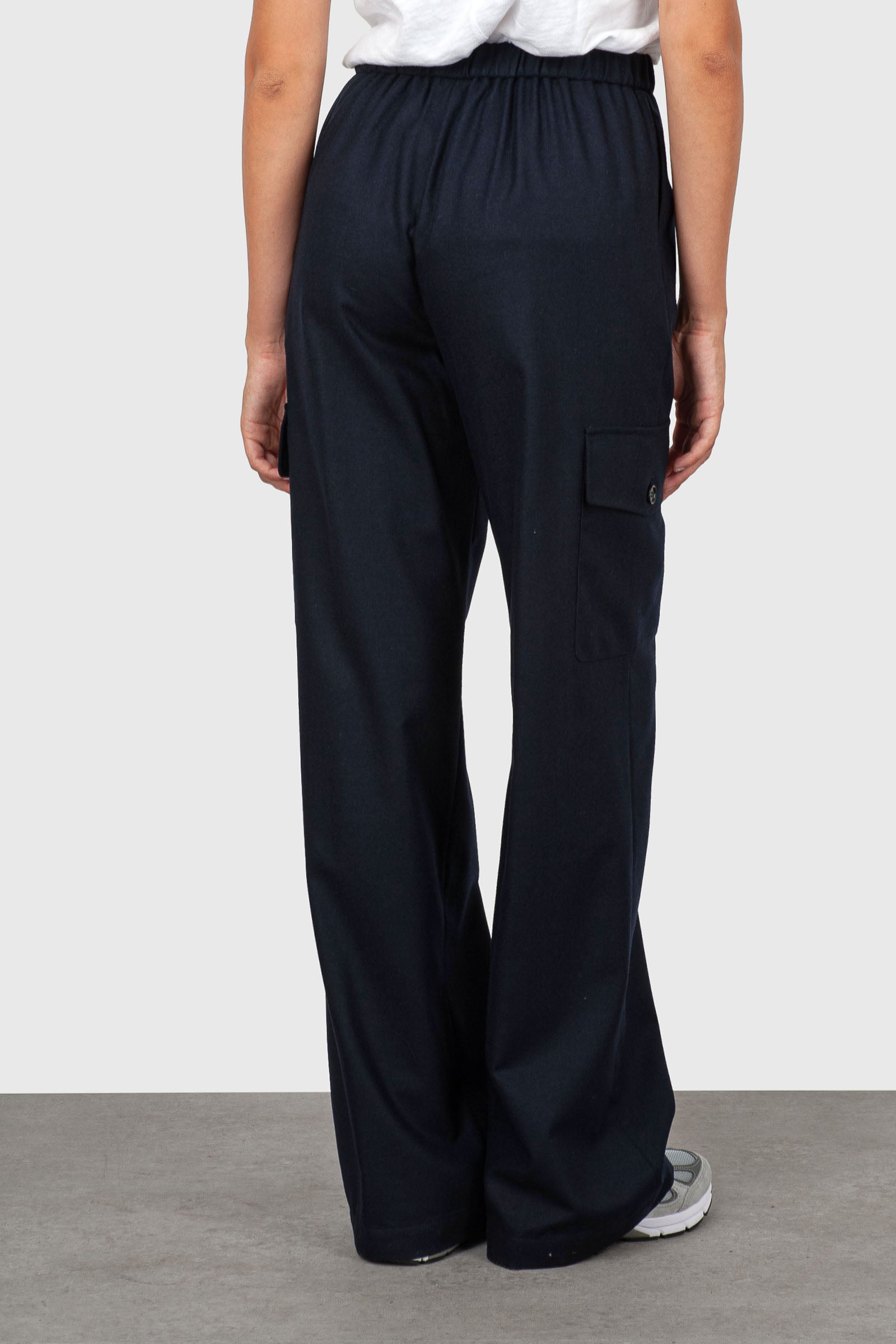 Aspesi Pantalone Cargo In Lana Cotta Blu Navy Donna - 5