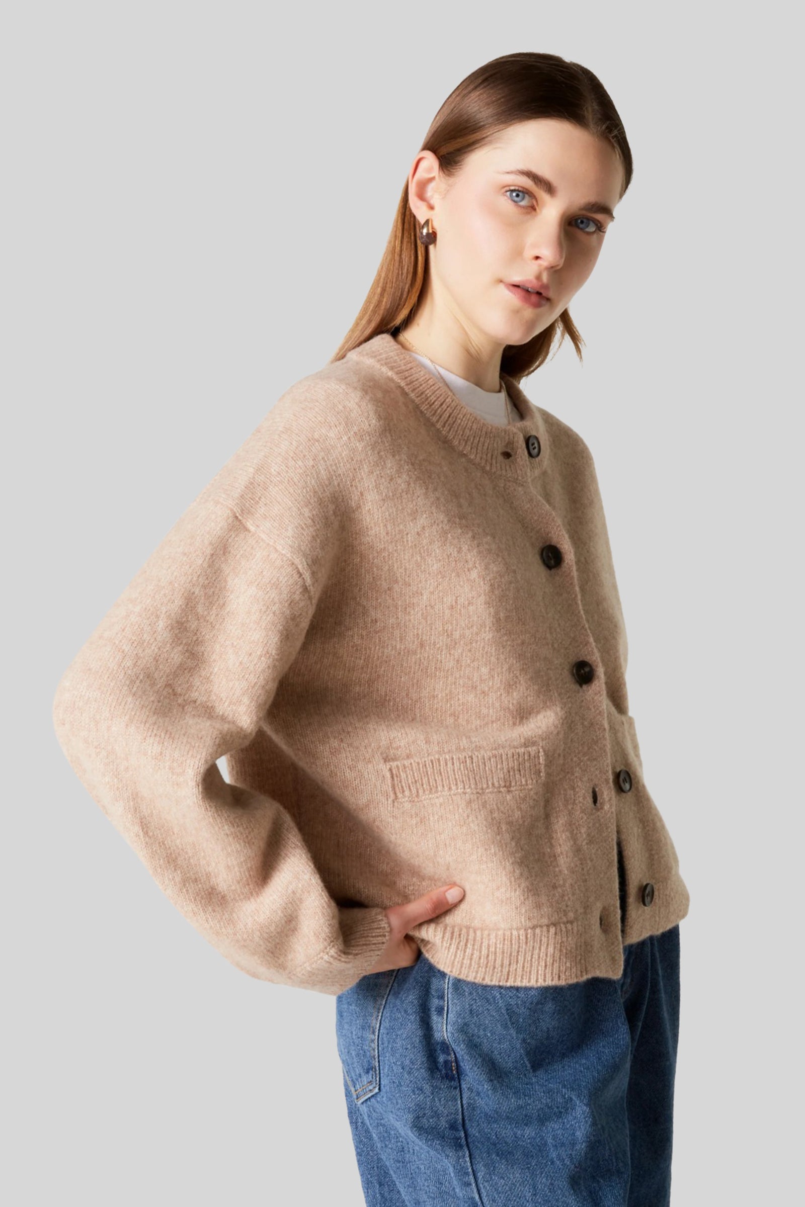Absolut Cashmere Cardigan Wendy Beige Chiaro Donna - 1