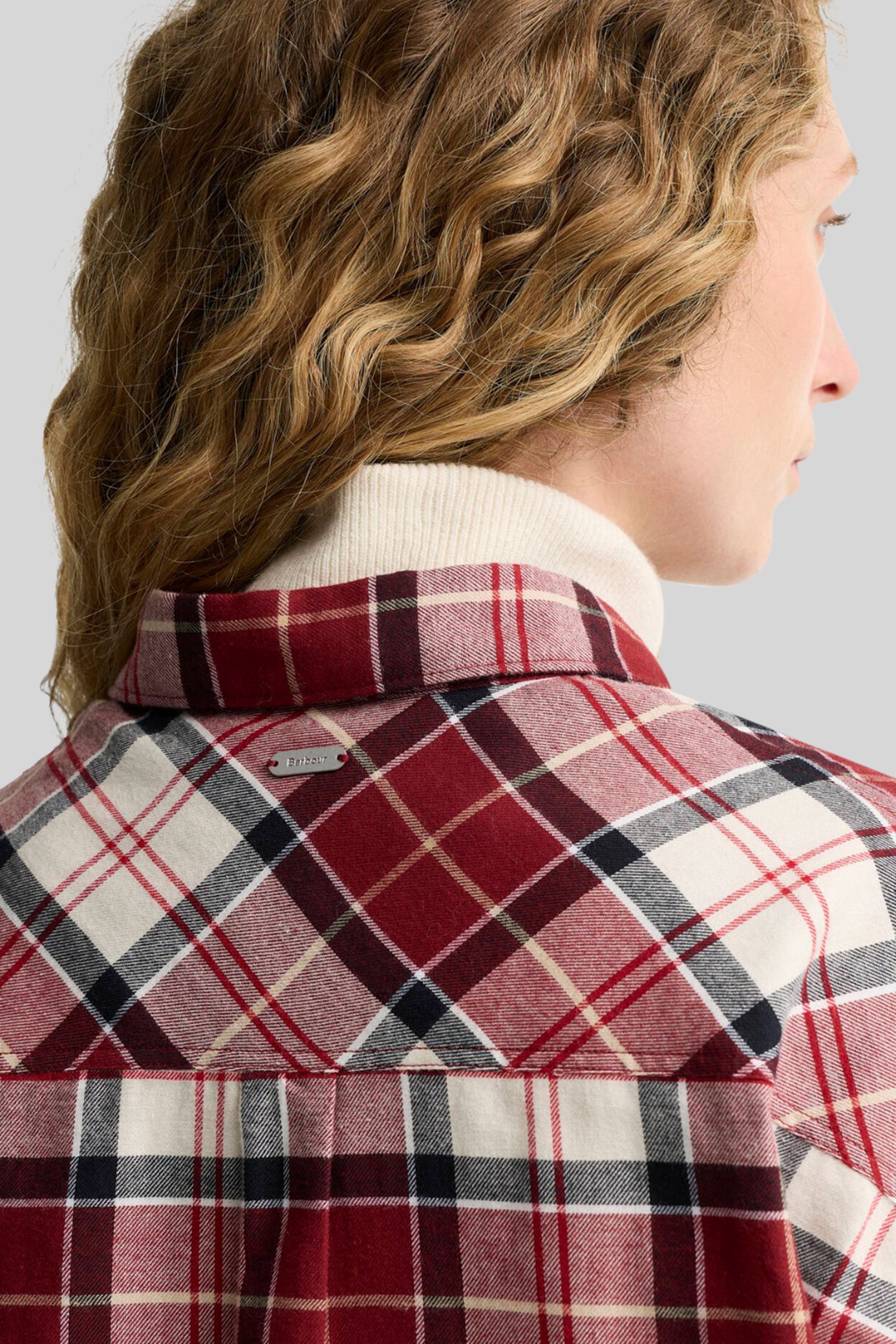Barbour Camicia Elishaw Rosso/bianco Donna - 4