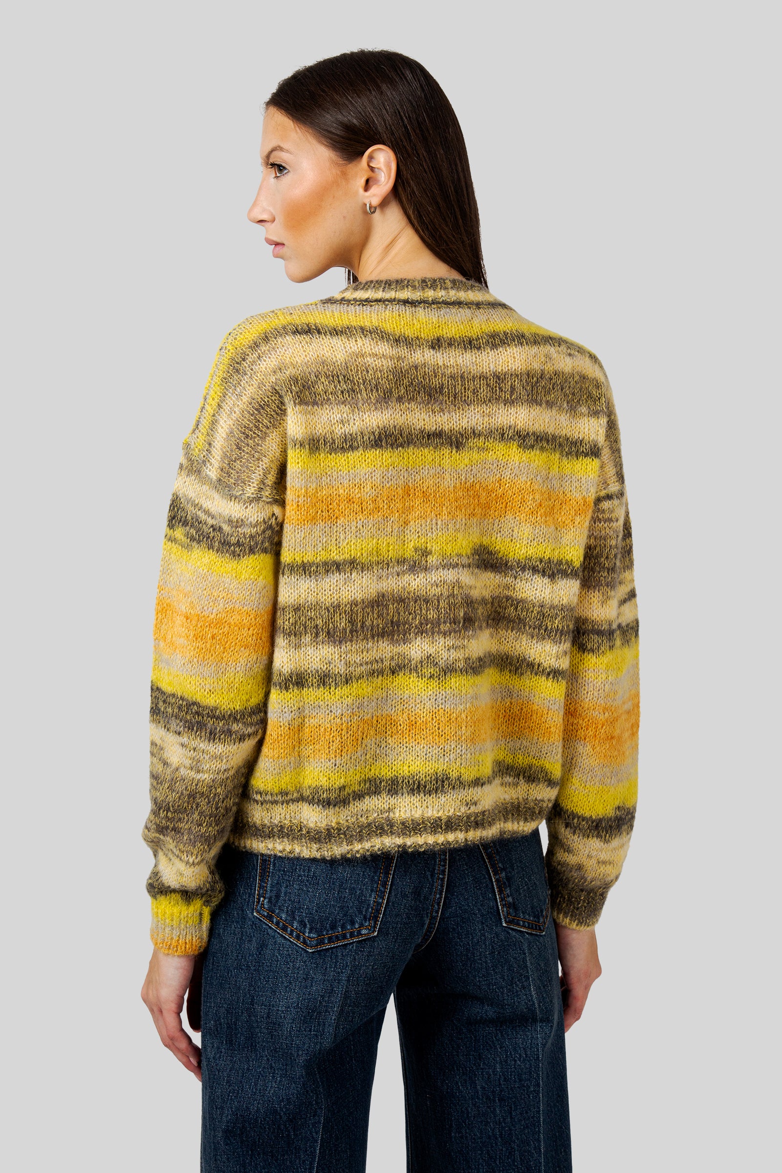 Roberto Collina Maglia Girocollo Giallo/grigio Donna - 5