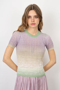 Roberto Collina Crew Neck Lurex/Linen Multicolor Sweater roberto collina
