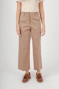 Max Mara Weekend Pantalone Crop In Raso Di Cotone Urial Beige Donna max mara weekend