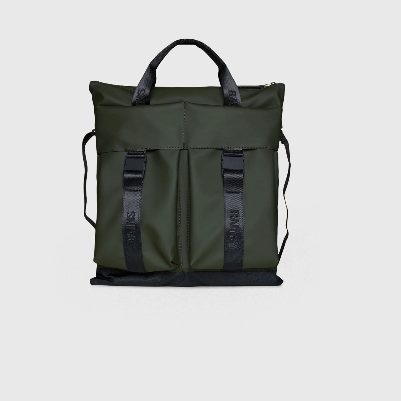 Rains Trail Tote Bag Verde Scuro Unisex - 3