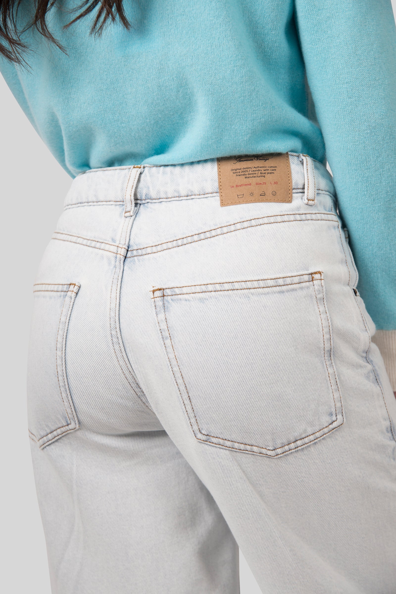 American Vintage Jeans Boyfriend Joybird Blu Chiaro Donna - 6