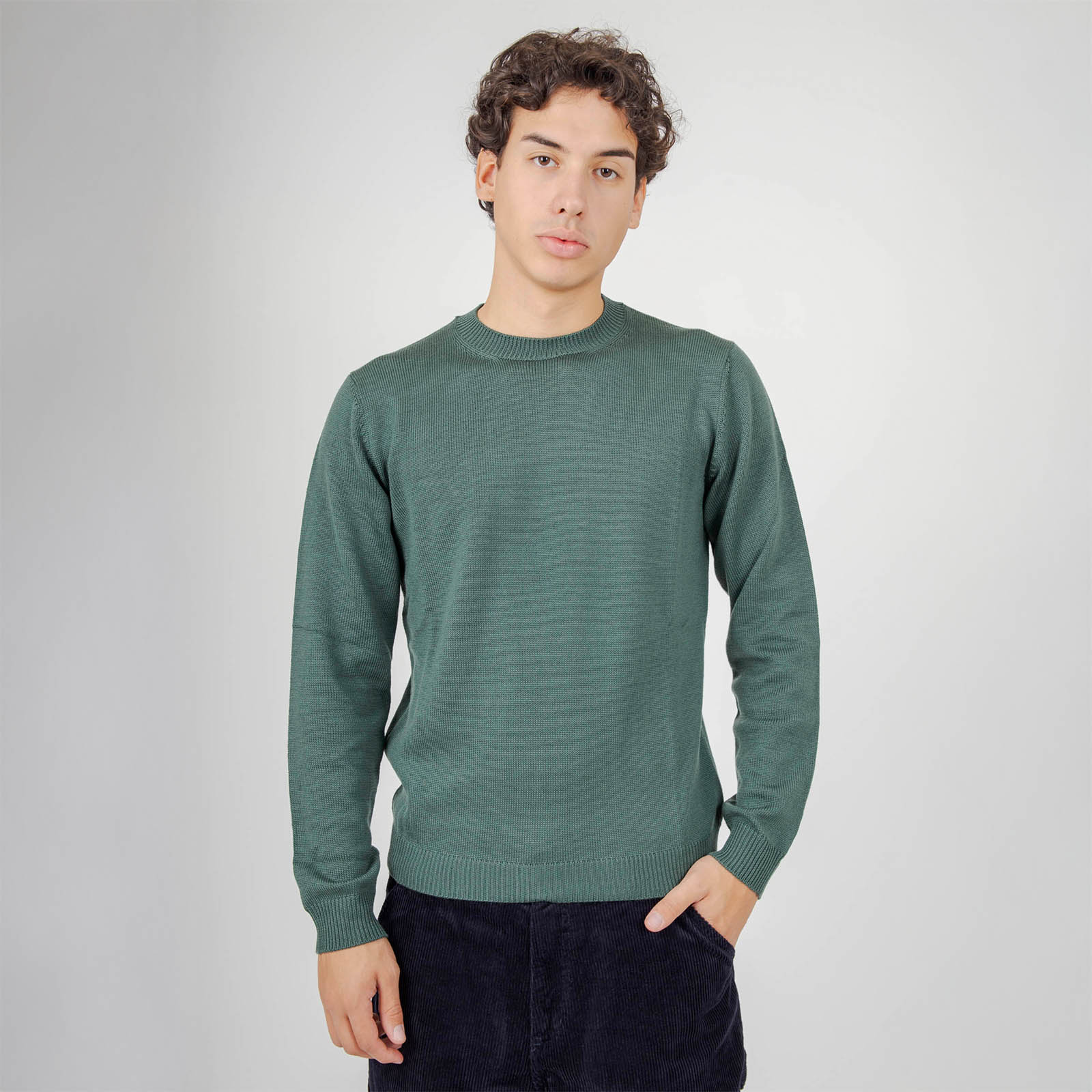 Roberto Collina Maglia Girocollo Verde Uomo - 7