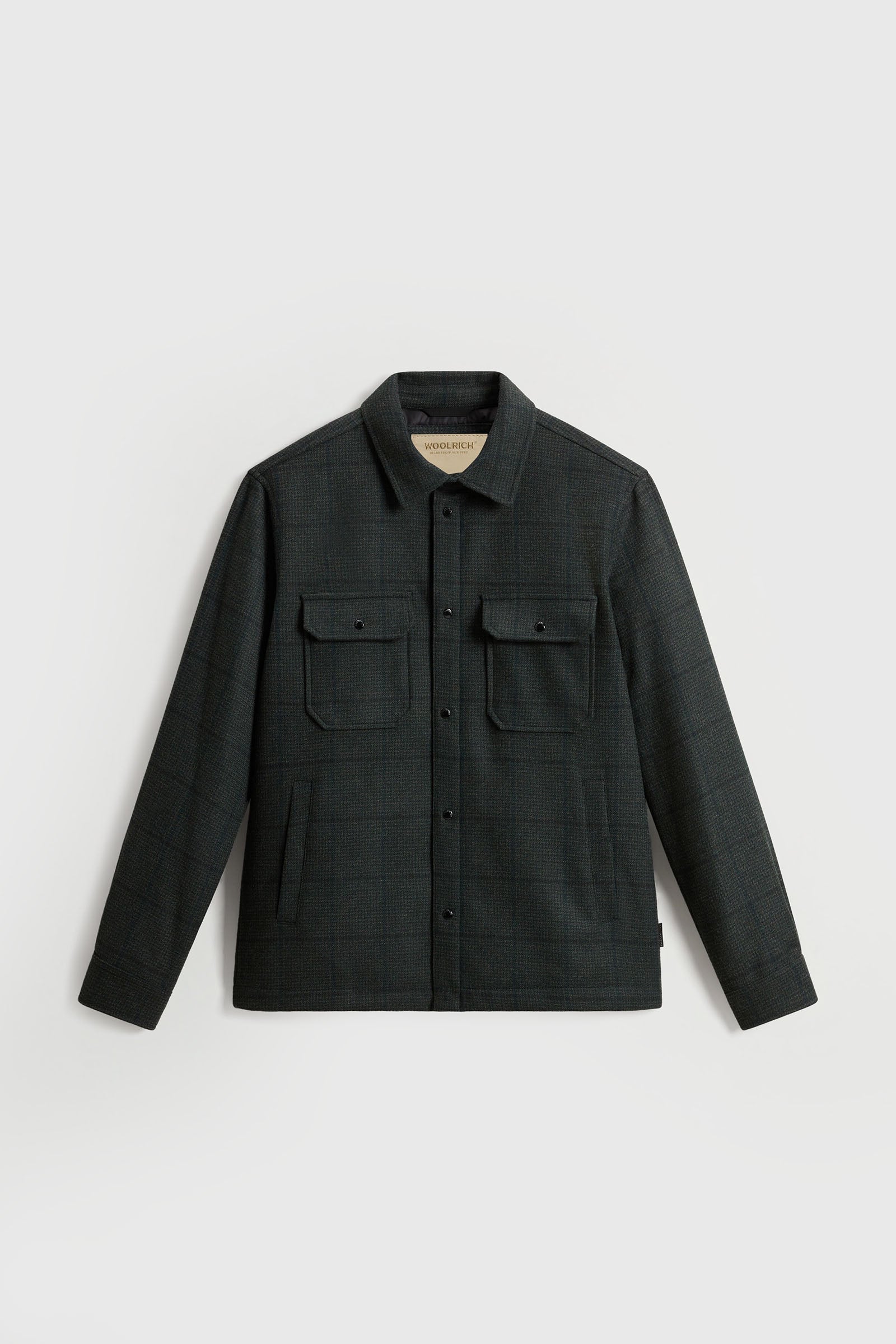 Woolrich Overshirt Alaskan Wool Check Verde Scuro Uomo - 5