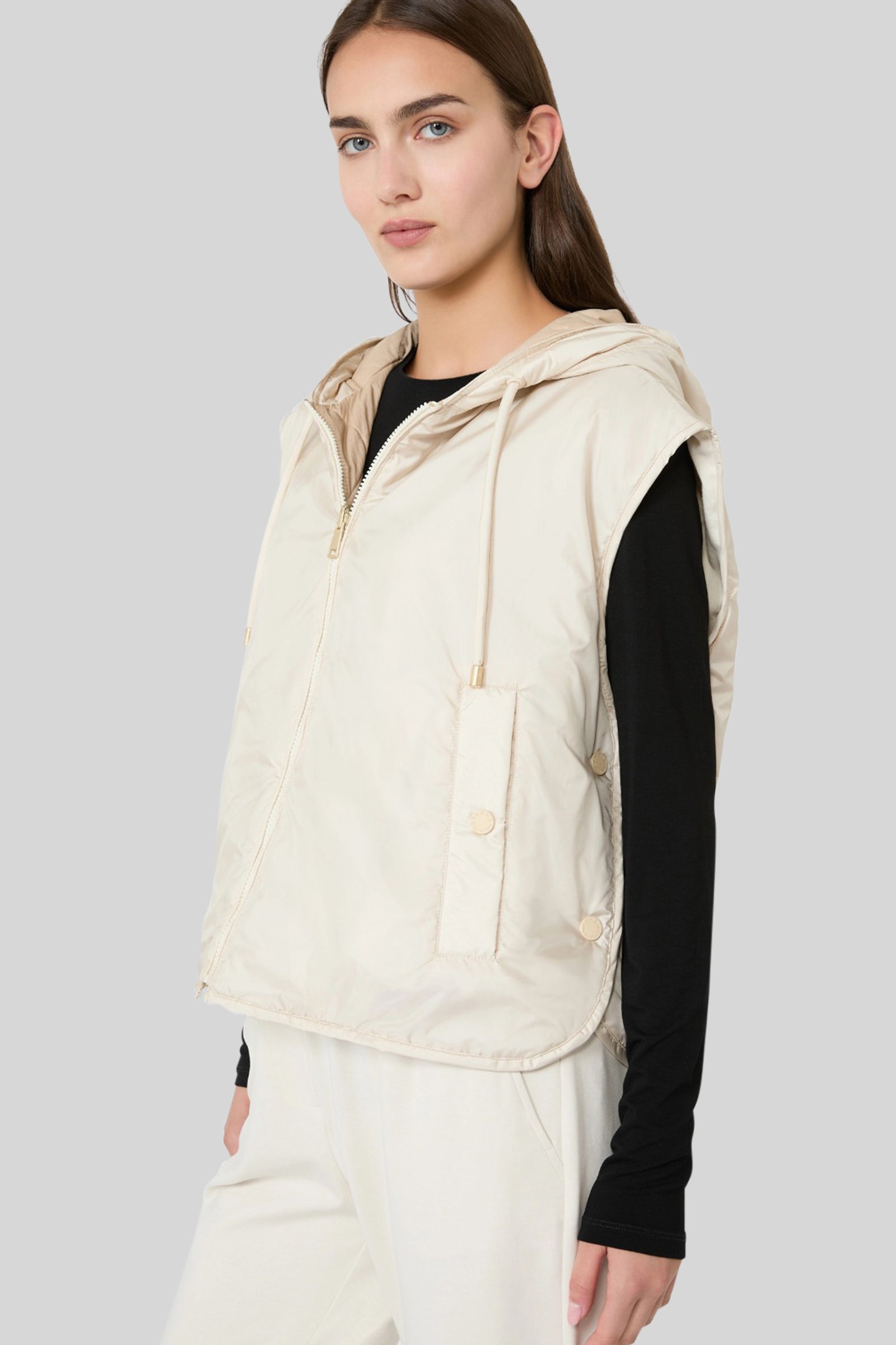 Accenni Reversible Padded Vest In Rainproof Canvas - 1