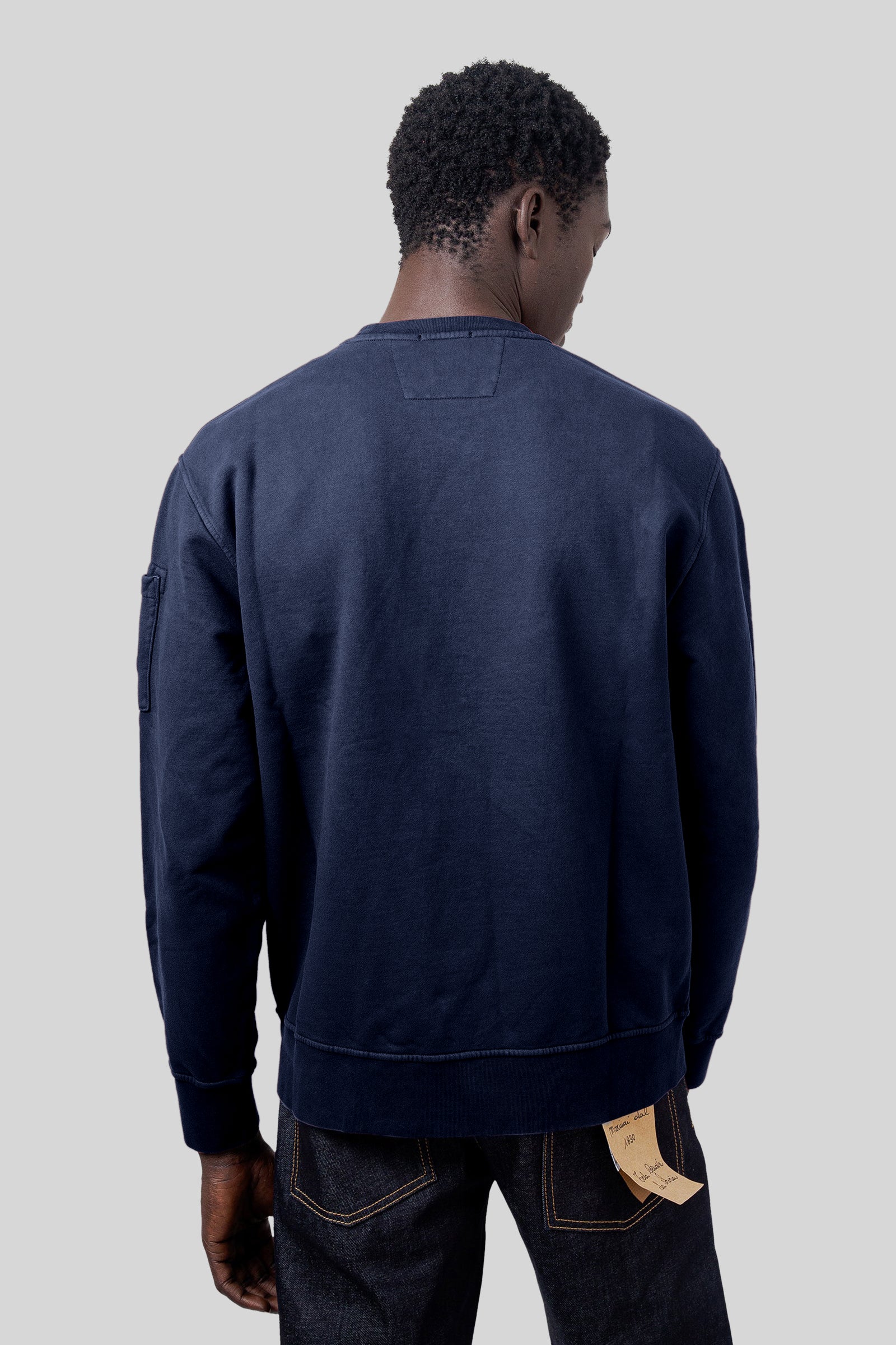 Brushed And Emerized Diagonal Fleece Lens Crewneck Sweatshirt - 3