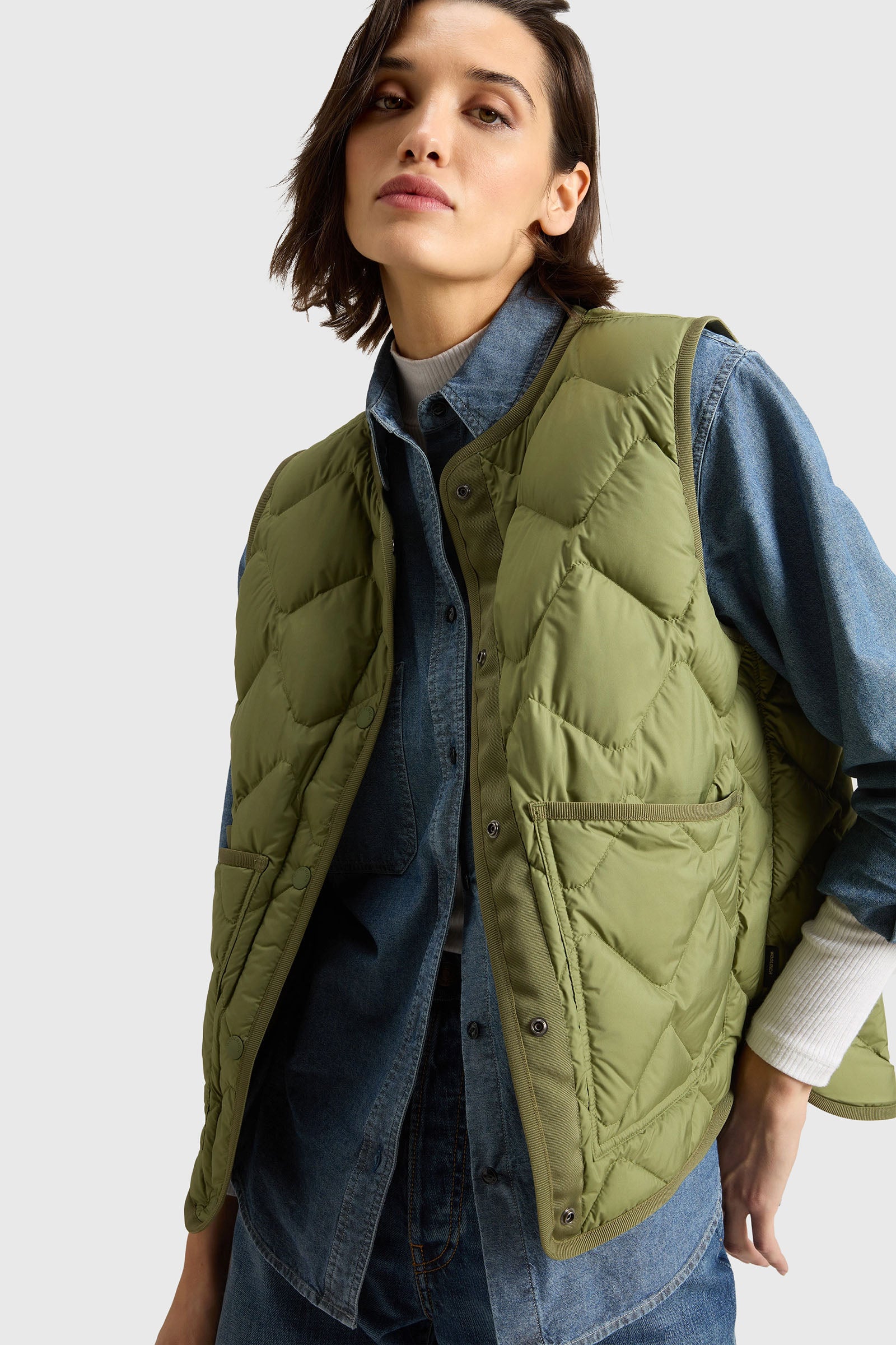 Woolrich Gilet Heritage Verde Donna - 1