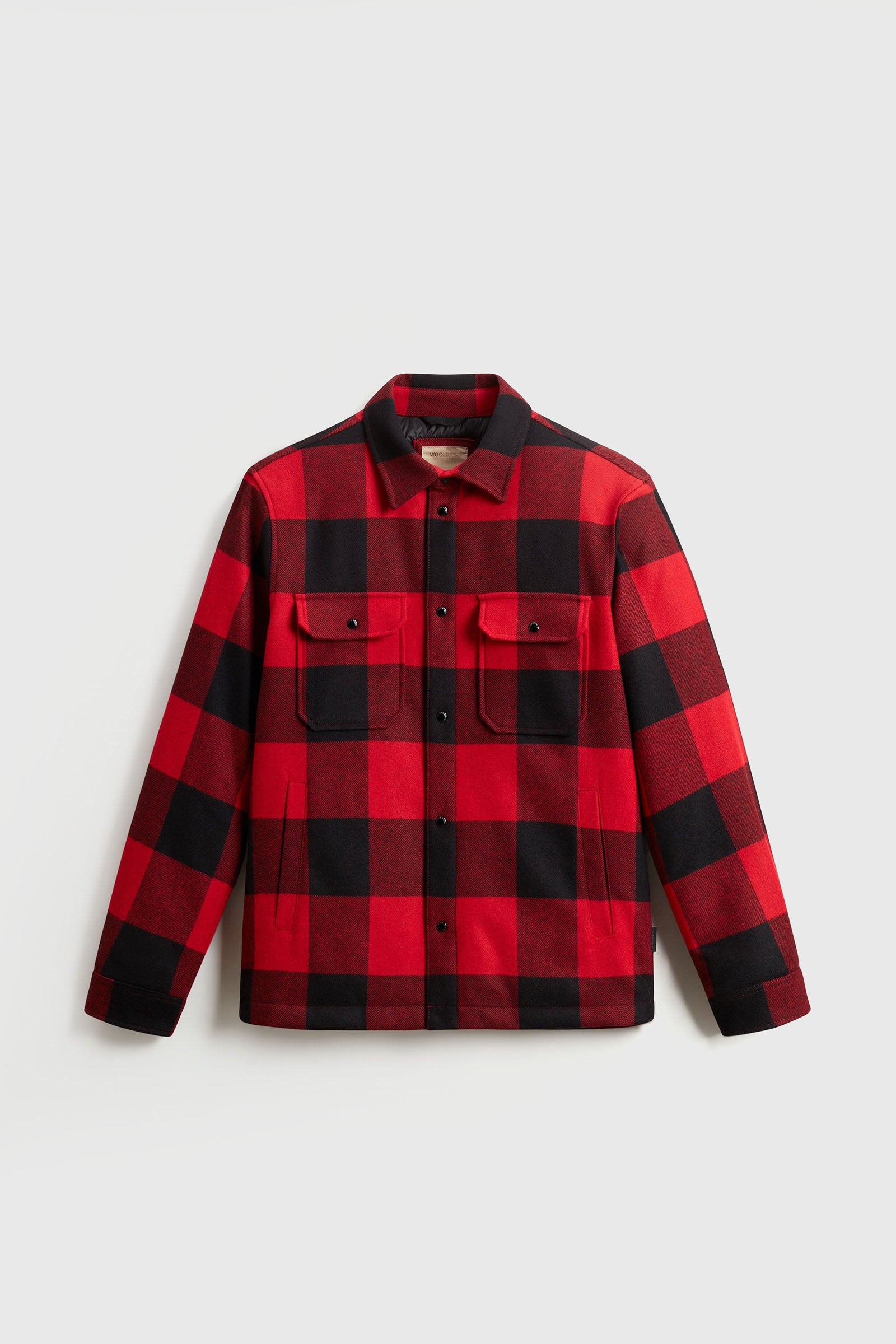 Woolrich Overshirt Alaskan Wool Check Nero/rosso Uomo - 5