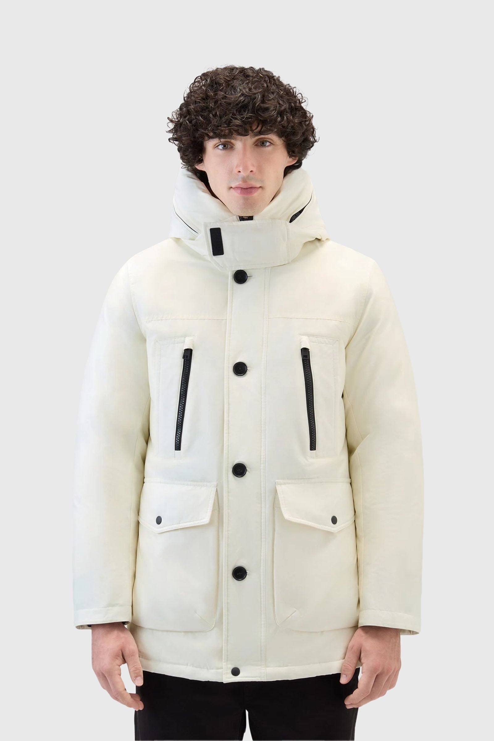 Woolrich Arctic Parka Evolution In Ramar Cloth Bianco Uomo - 1