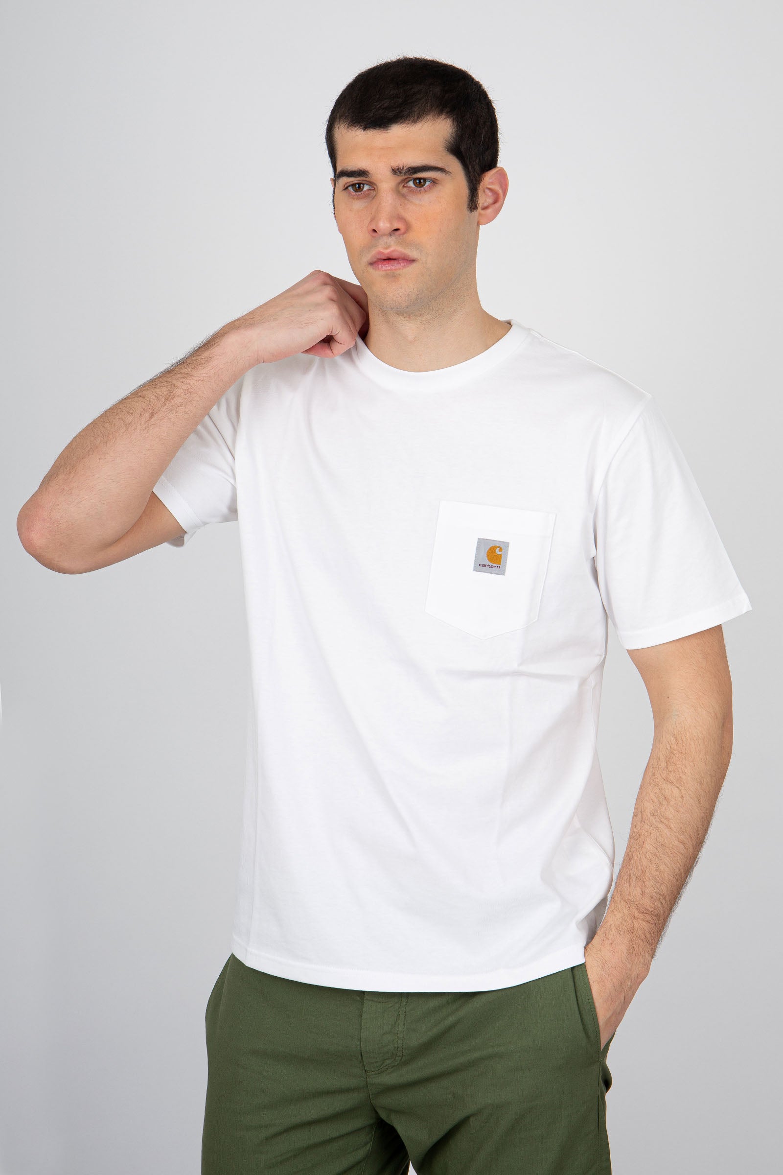 Carhartt WIP T-Shirt Short Sleeve Pocket Cotone Bianco - 1