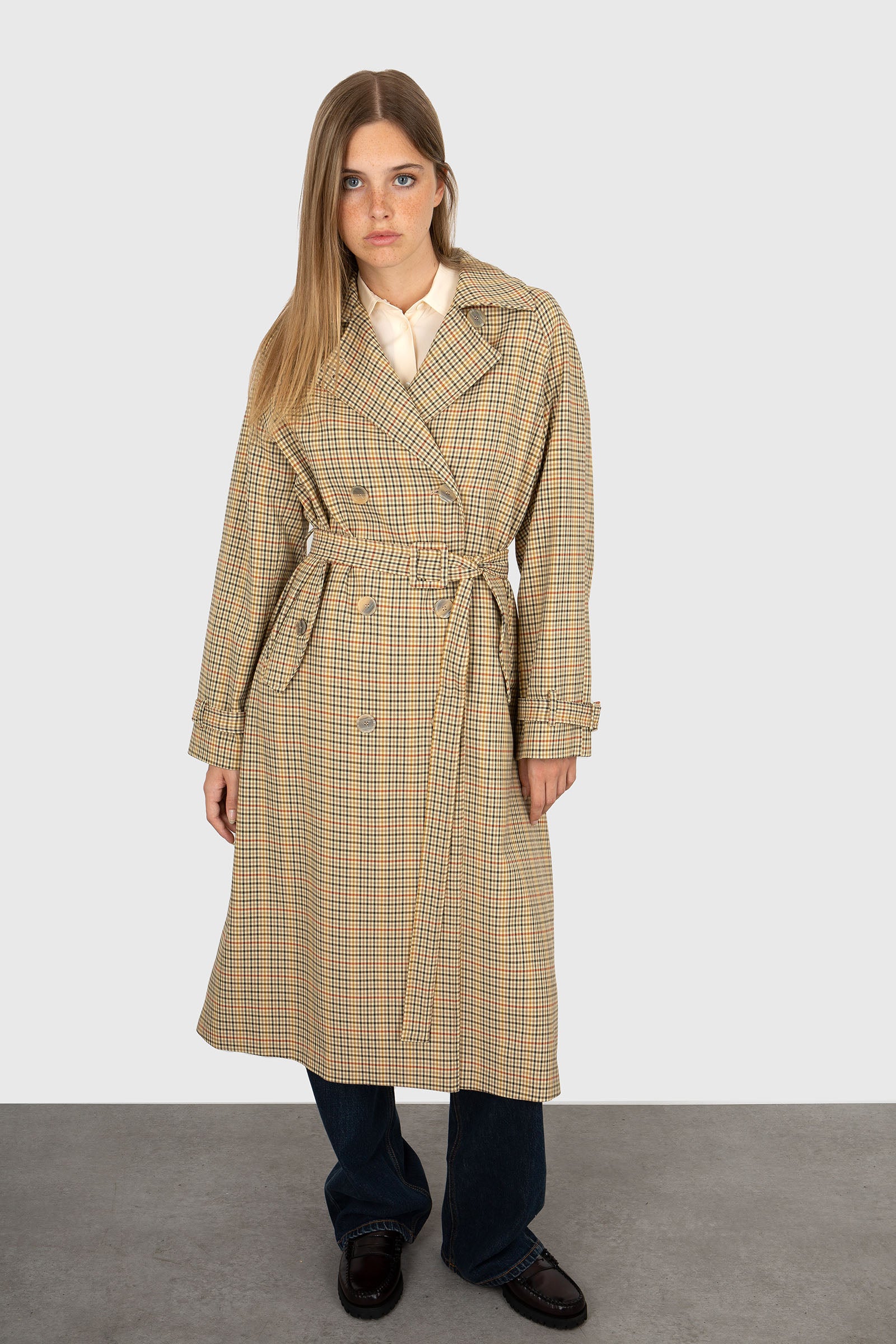 Semicouture Trench Check Beige Donna - 3