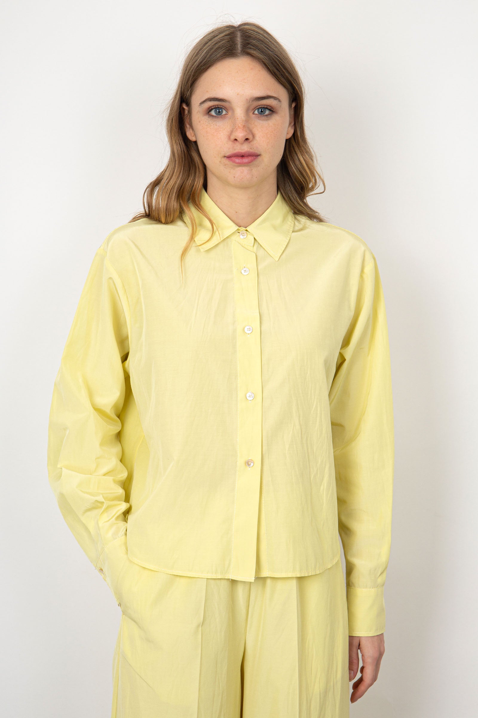 Forte Forte Boxy Chic Cotton Shirt in Yellow - 1