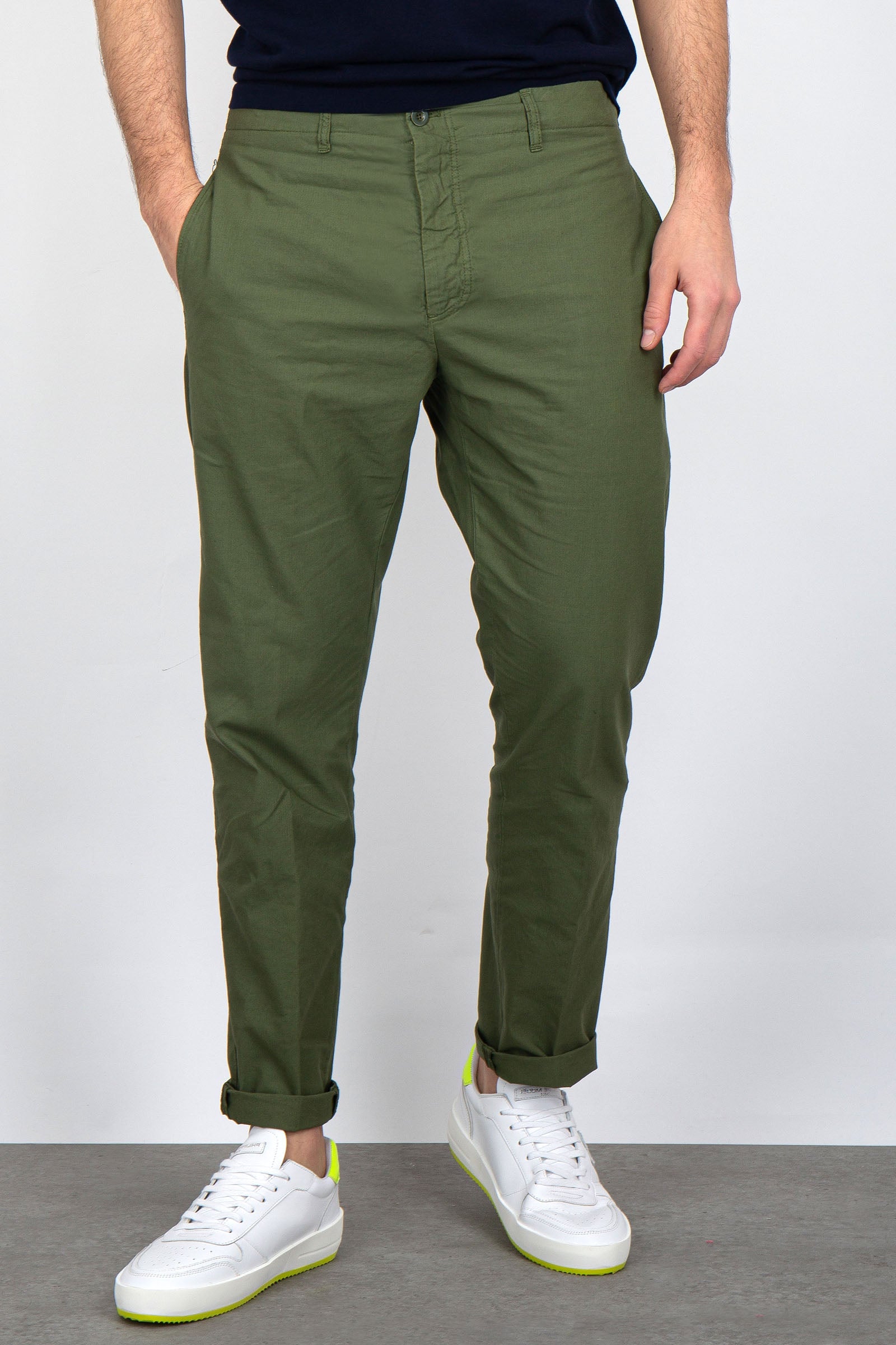 Department Five Green Military Cotton Trousers - 1
