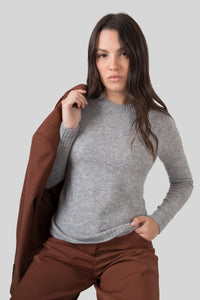 Grifoni Maglia Girocollo Grigio Melange Donna grifoni