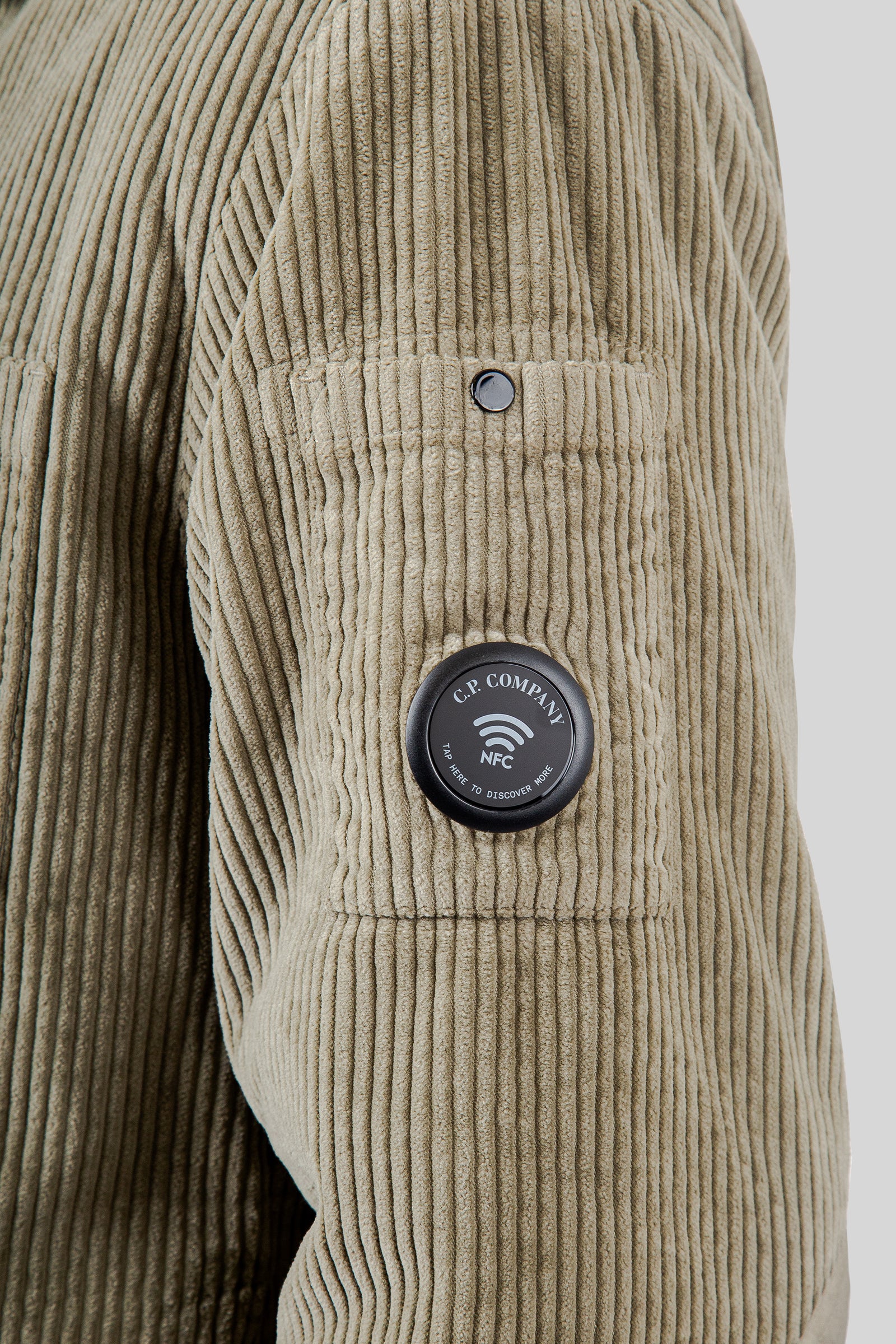 C.p. Company Overshirt Padded In Corduroy 350 Verde Salvia Uomo - 6