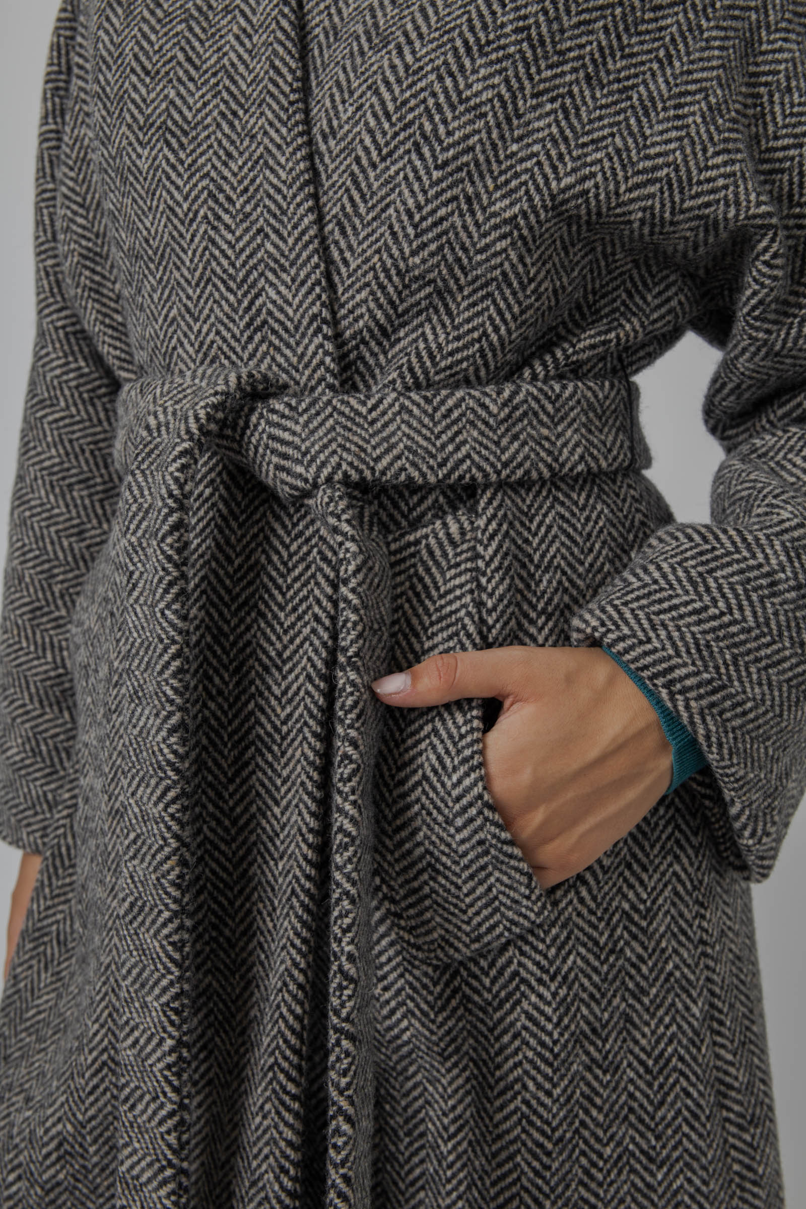 Zenica Wool Tweed Wrap Coat - 2