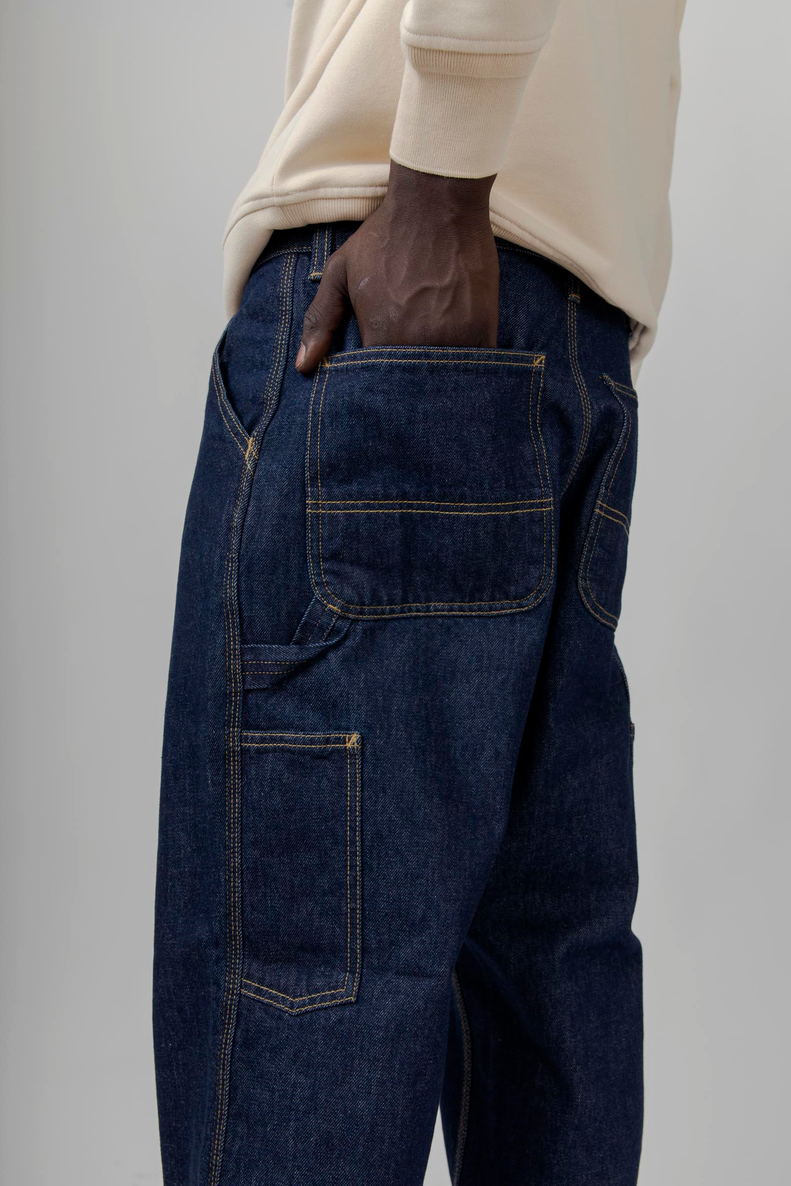 Carhartt Wip Single Knee Pant Blu Scuro Uomo - 4