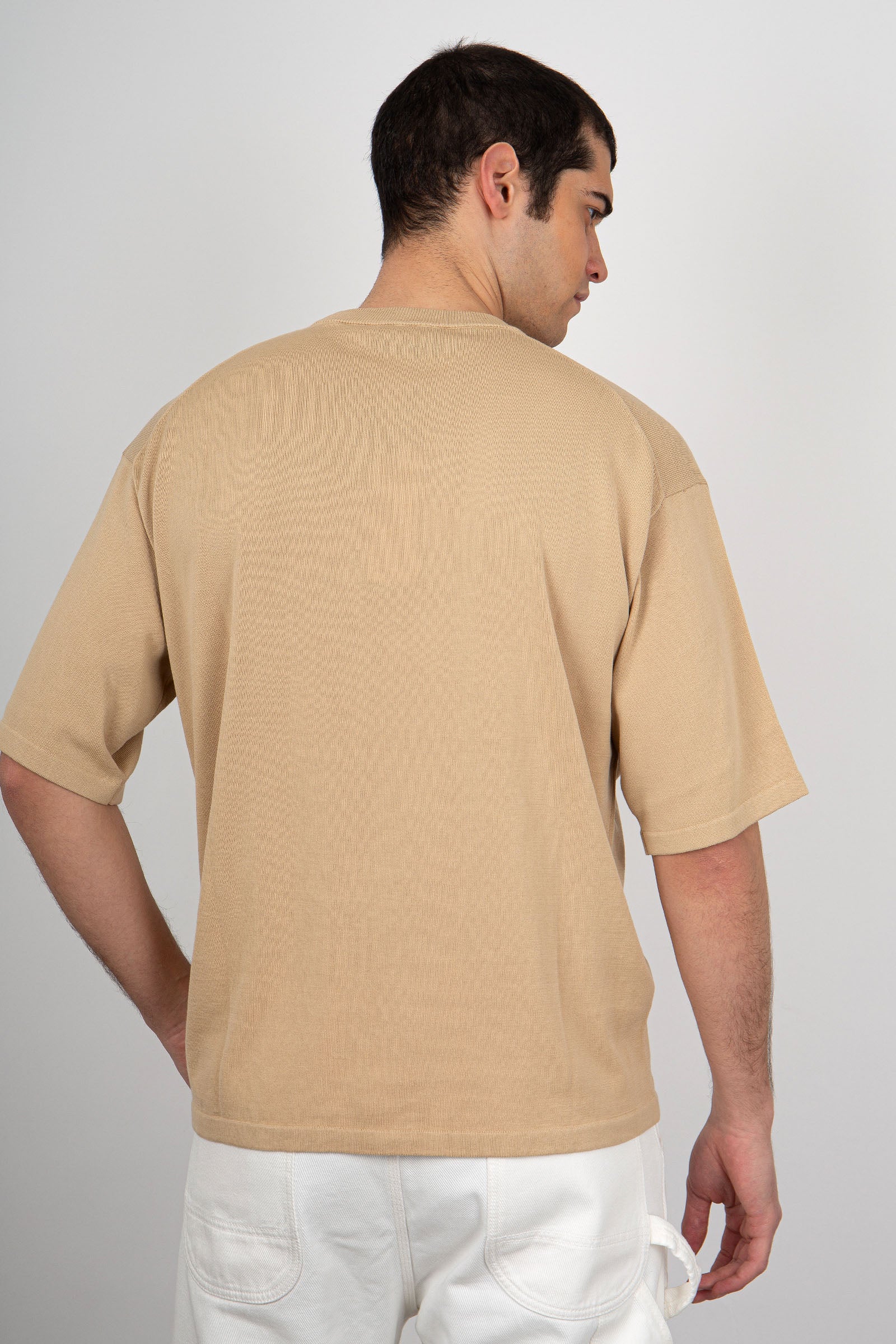 Roberto Collina Boxy Cotton Sweater Sand - 4