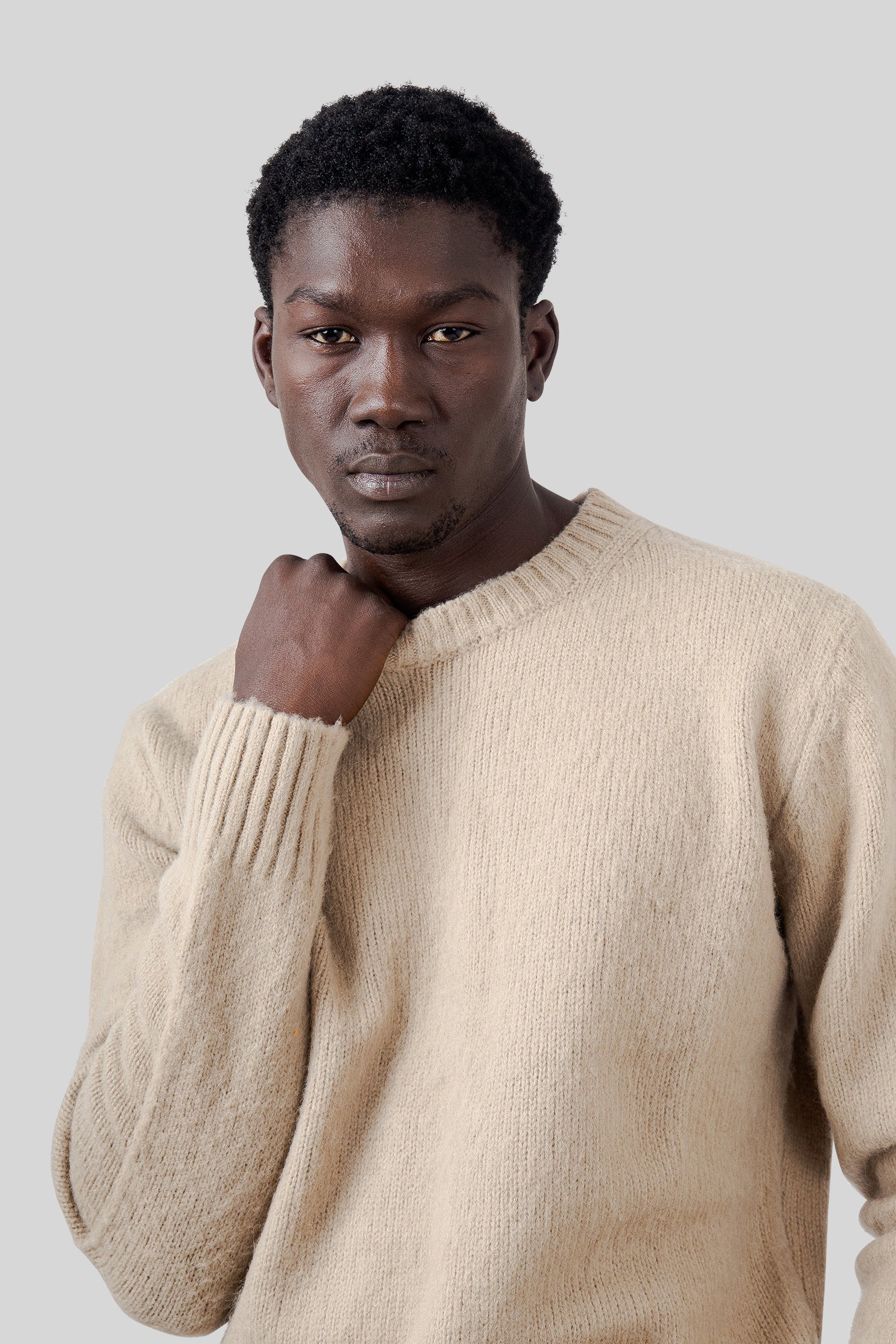 Shetland Wool Crew Neck Sweater - 1