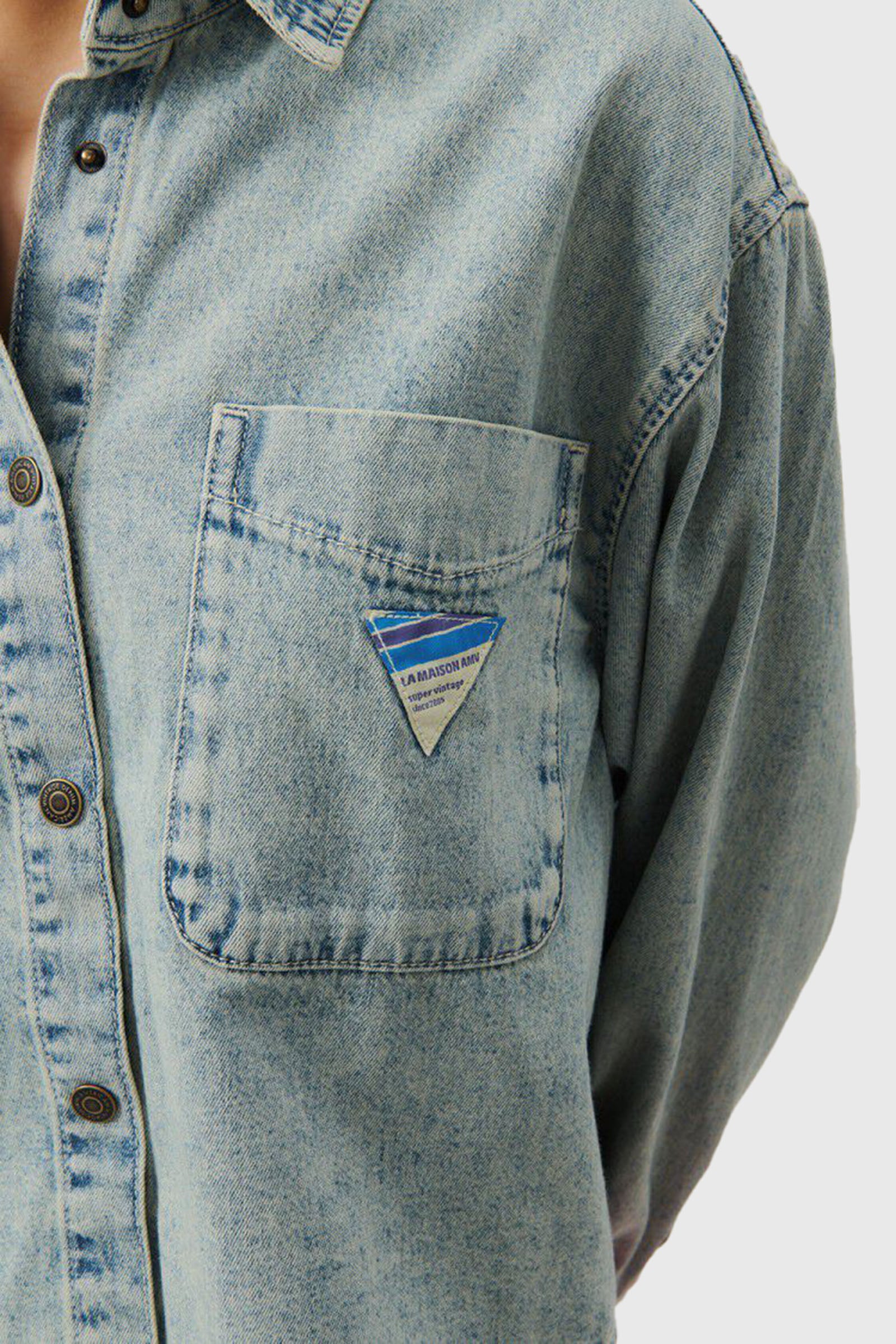 American Vintage Camicia Besobay Blu Chiaro Donna - 4